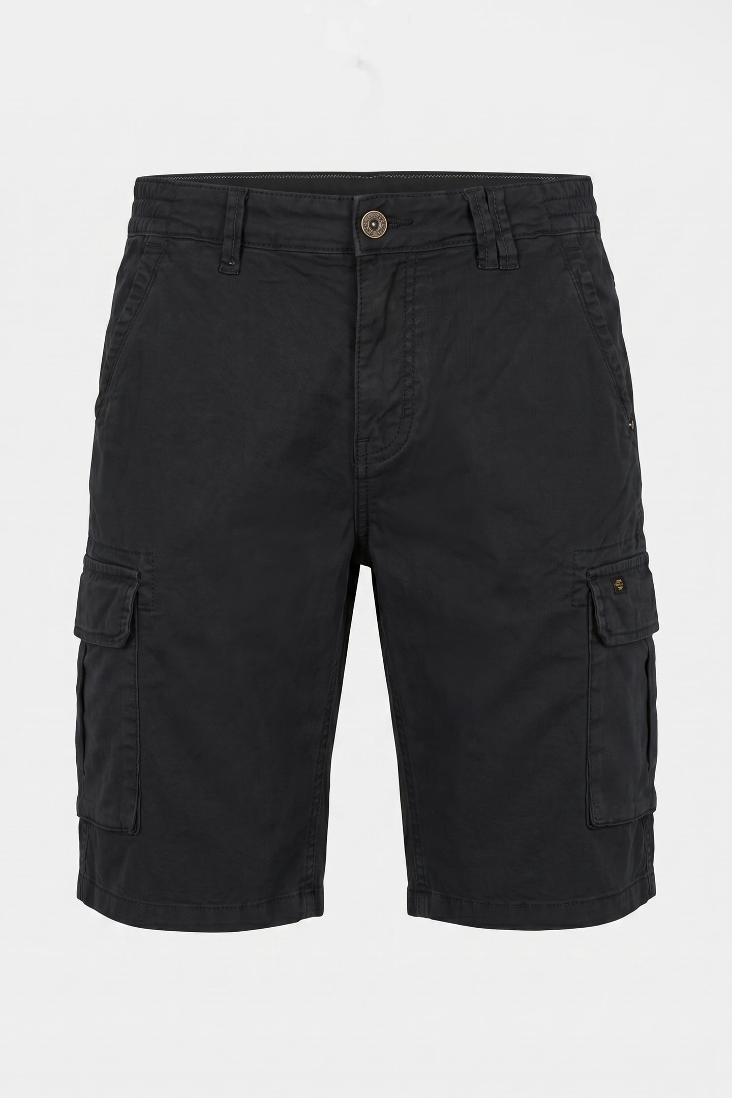 SHORT CARGO GARMENT DYED + STONE WASHED STRETCH BLACK 3