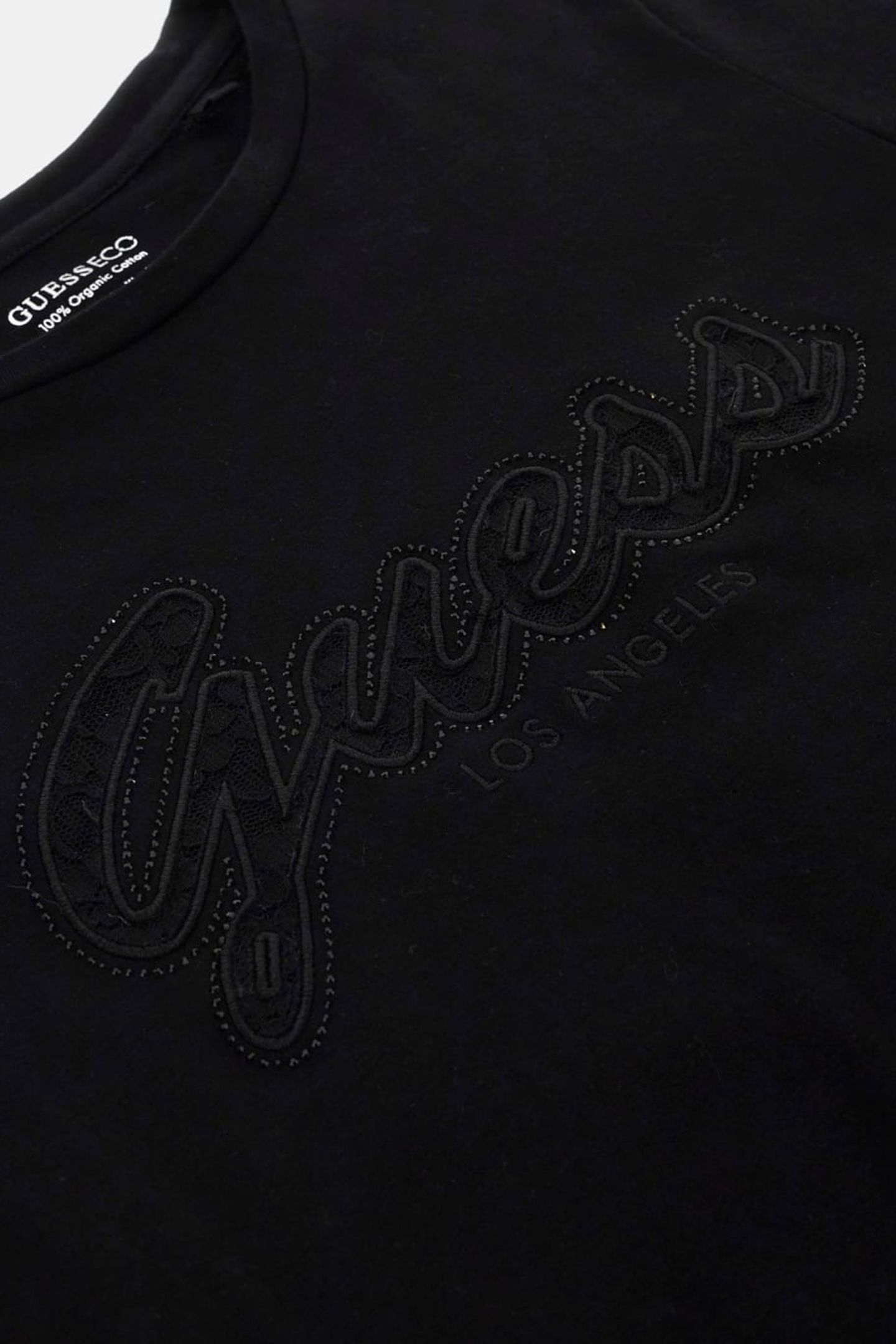 GUESS ECO SS SCRIPT LACE LOGO JET BLACK A996 6