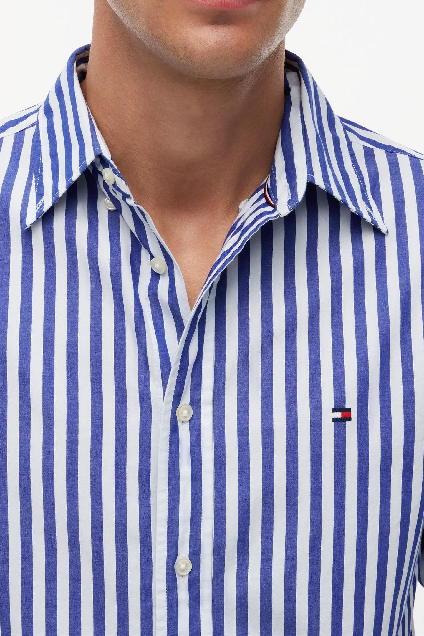 FLEX POPLIN CLASSIC SHIRT WEDGE BLUE/STRIPE 5