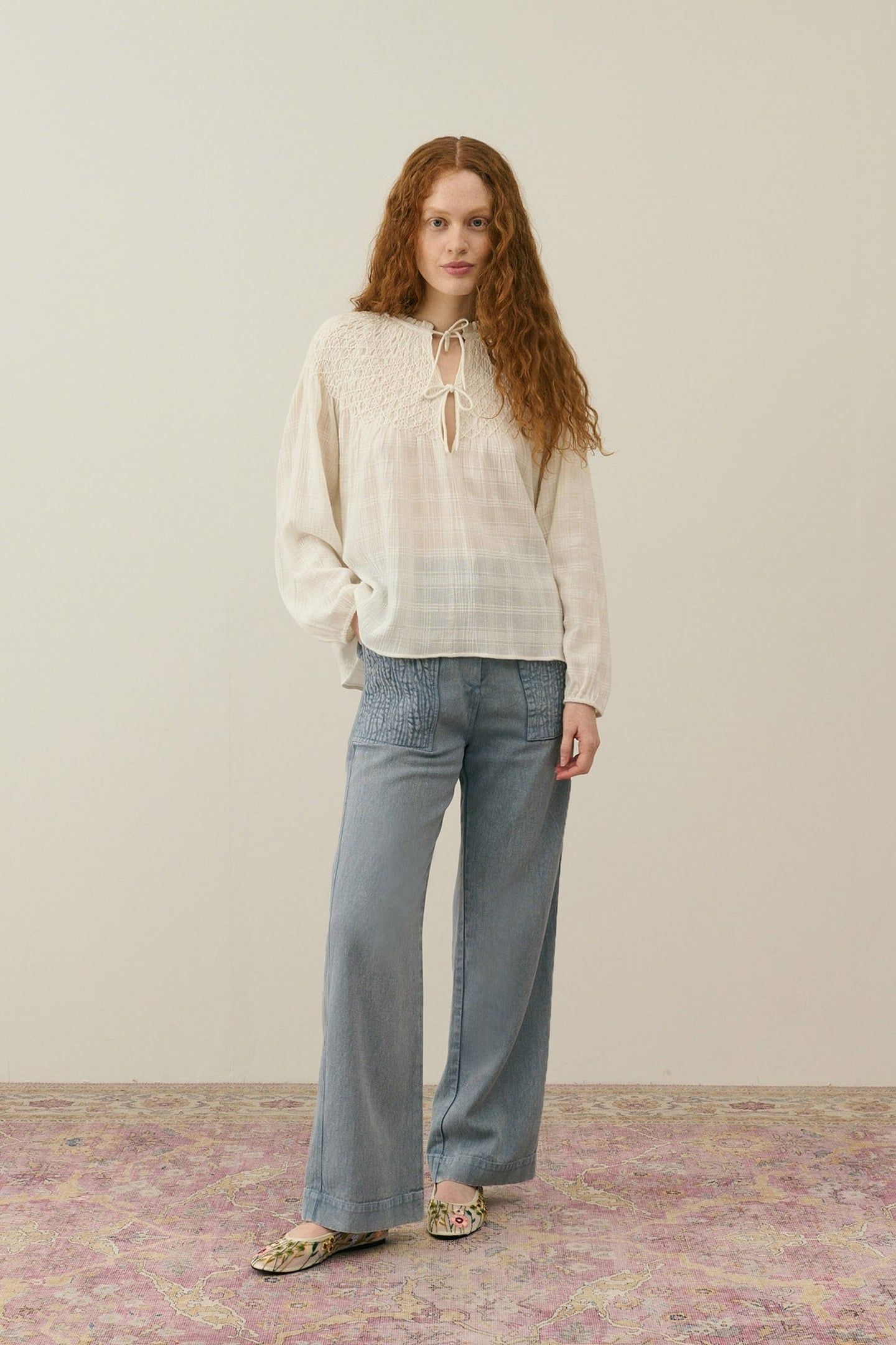 BLOUSE NICOLETTA SNOW OSTUNI CHECKS 3