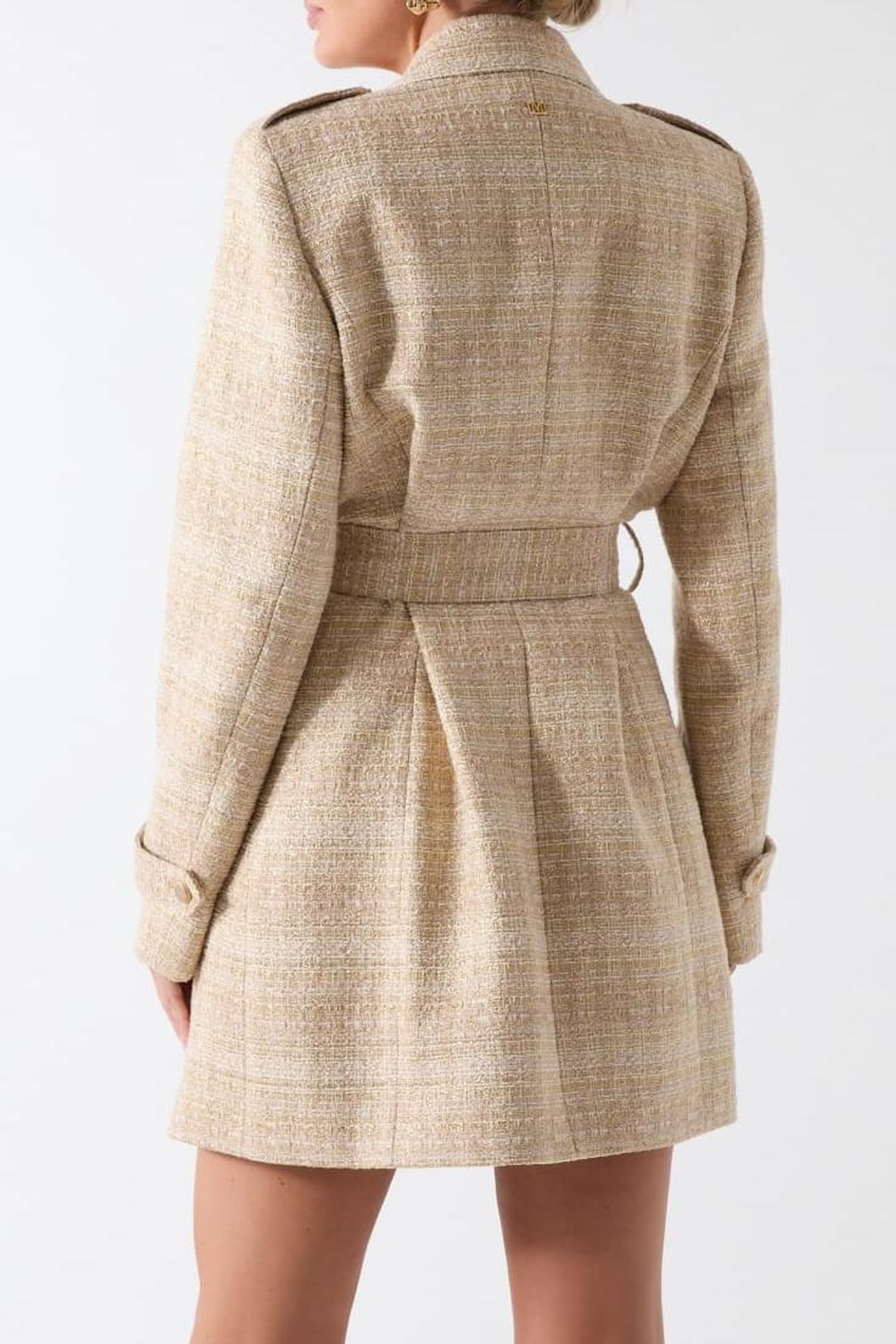 MARIAH TRENCH COAT VELVET TAUPE LUX TWE 2