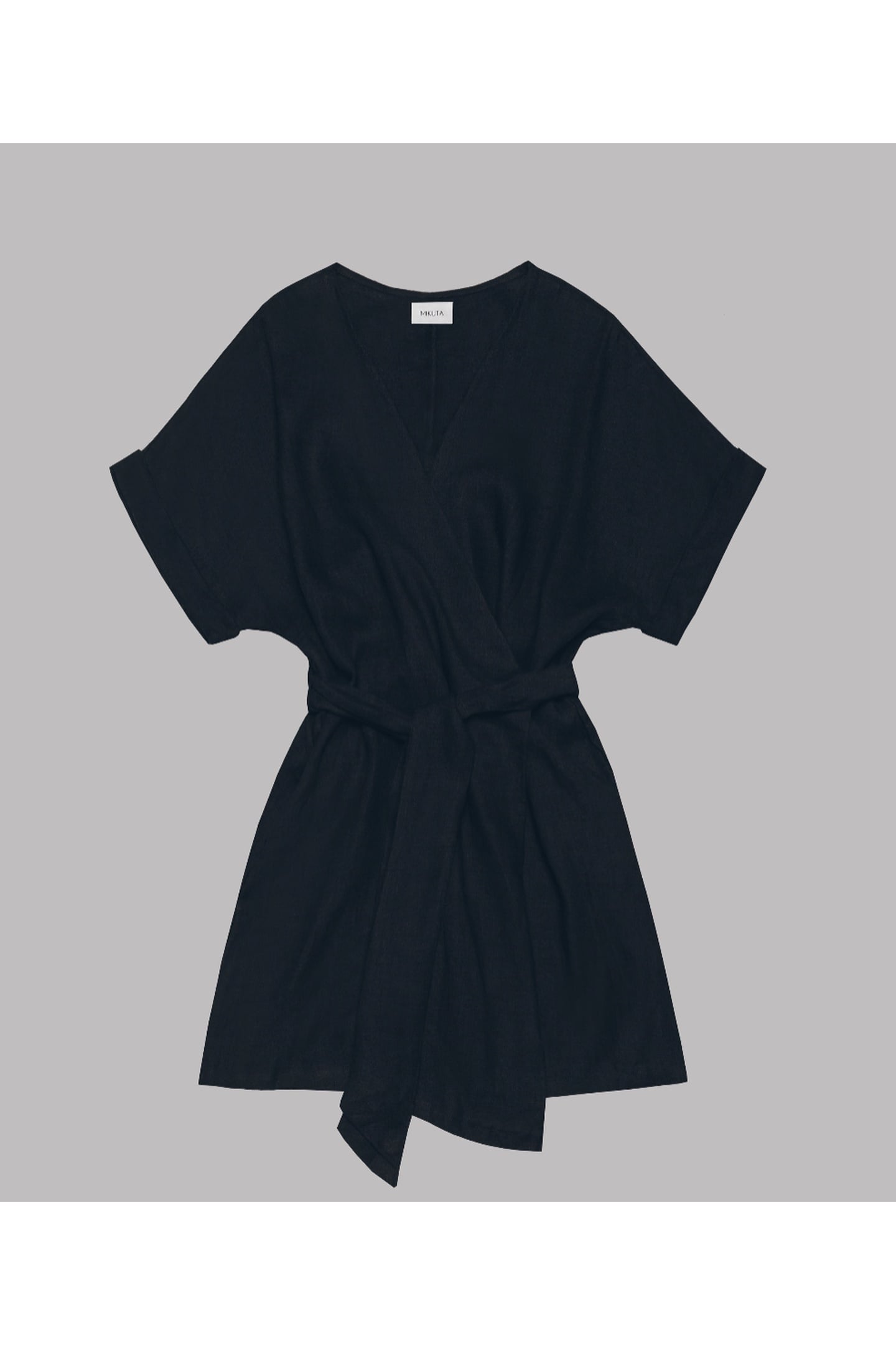 THE BLACK LINEN KIMONO DRESS 3