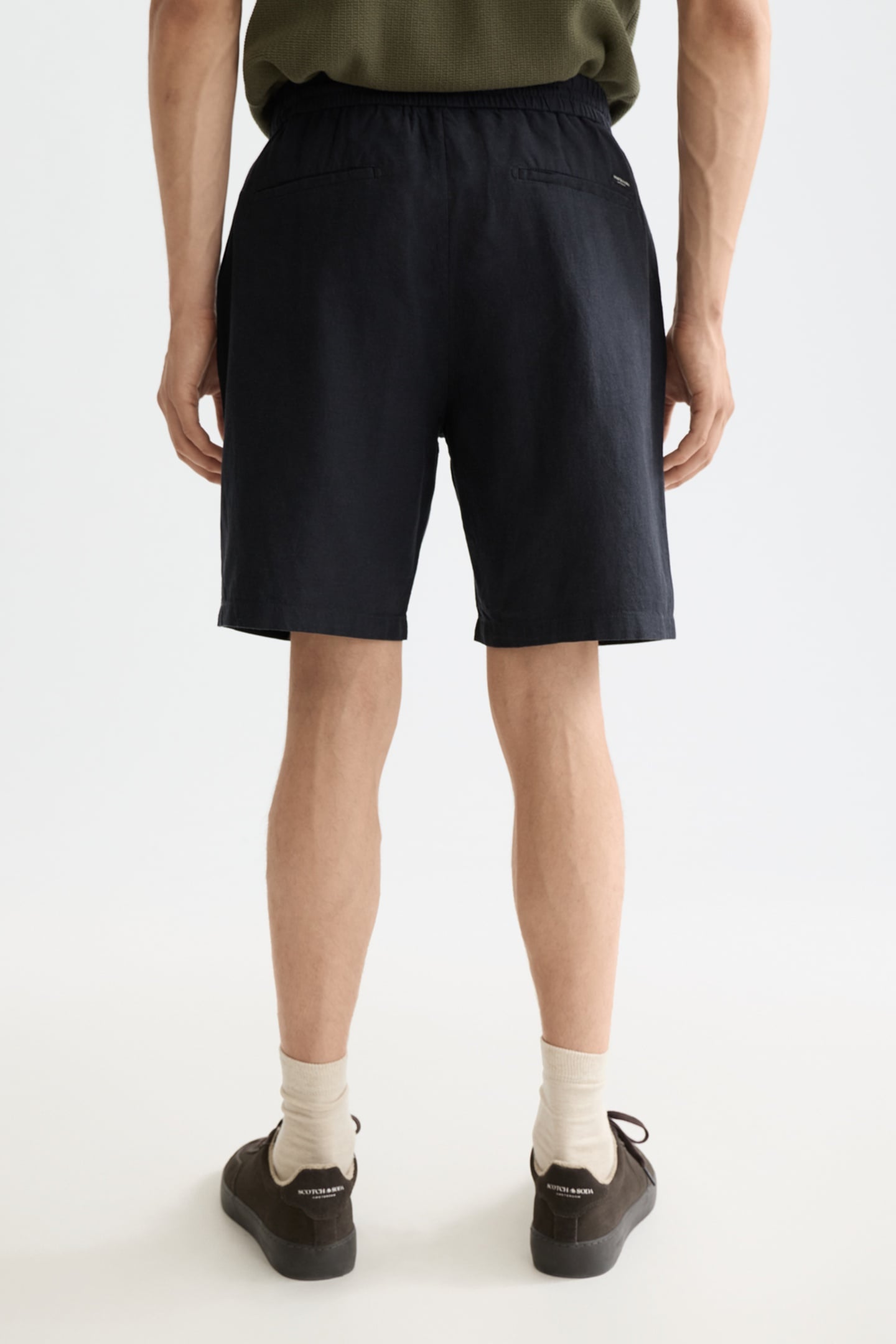 FAVE - COTTON-LINEN TWILL BERMUDA SHORT BLACK 3