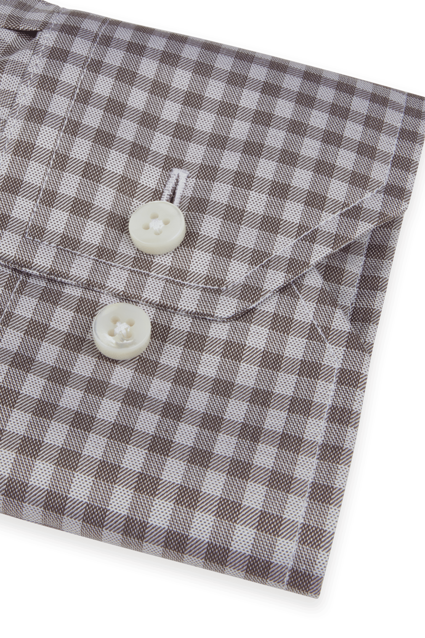 FITTED BODY/75, RM CUFF BROWN CHECK 2