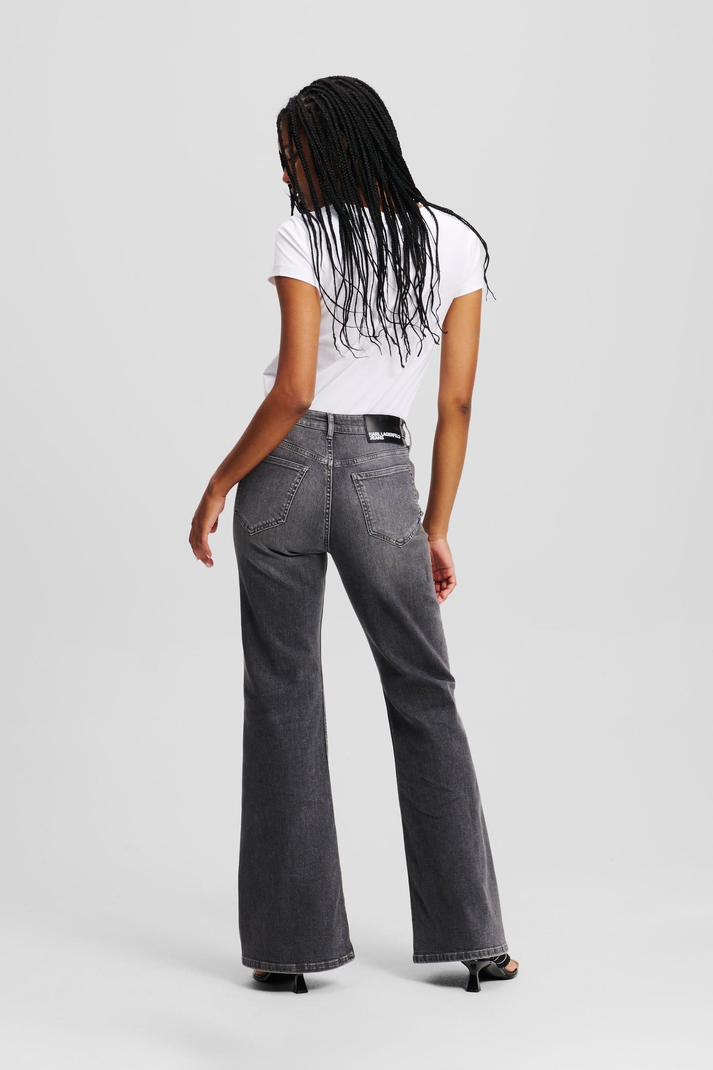 FLARED SHANK DENIM VISUAL WASHED BLACK 2