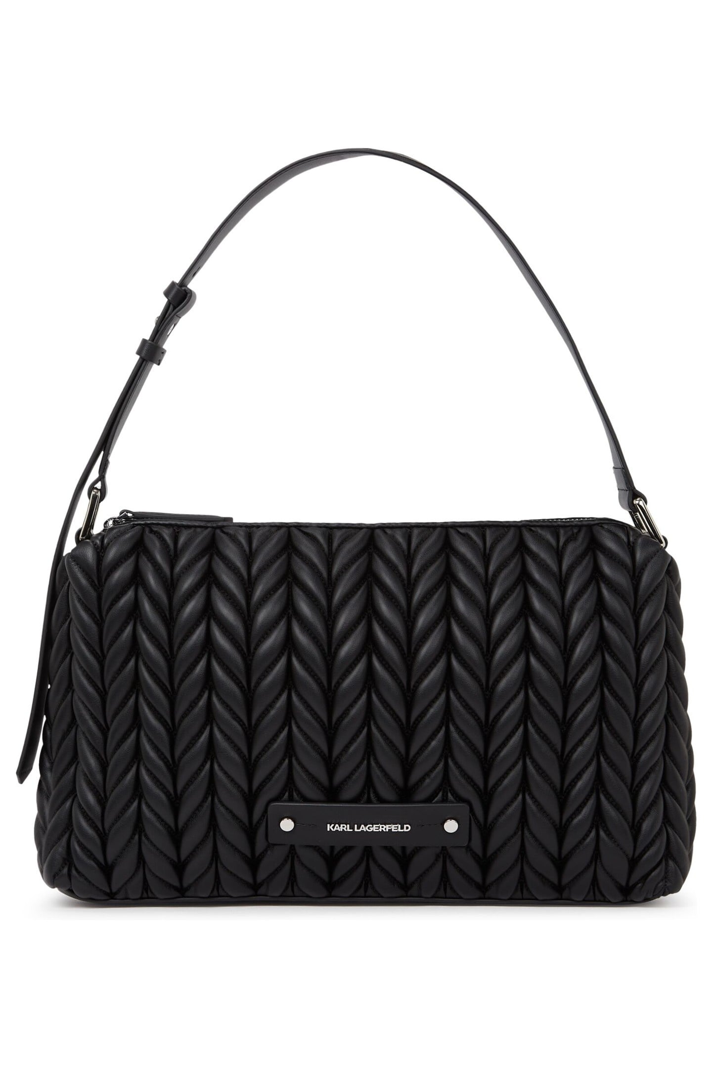 K/WEAVE MEDIUM SHOULDER BAG BLACK-NICKEL 1