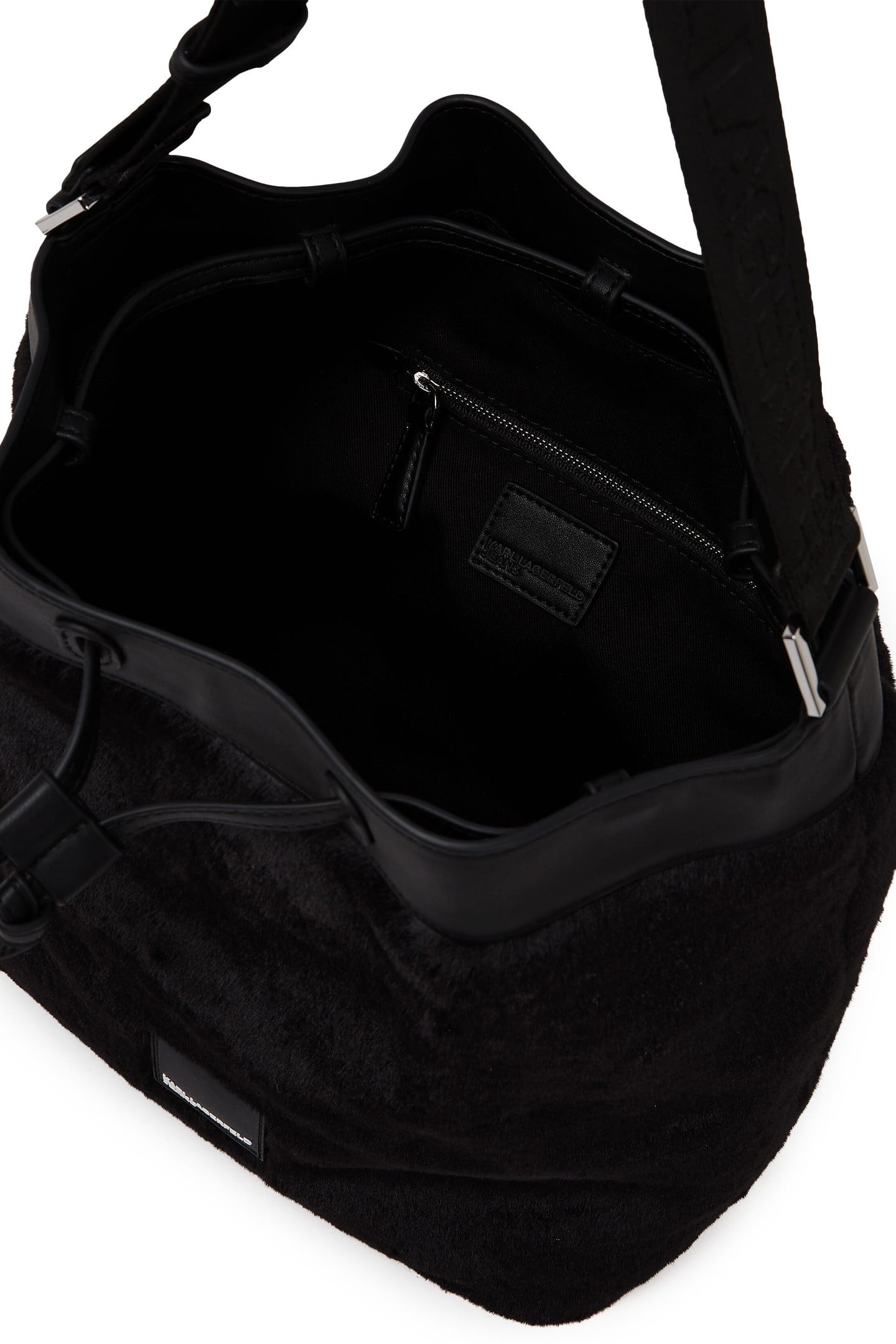 FAUX FUR BUCKET BAG BLACK 2