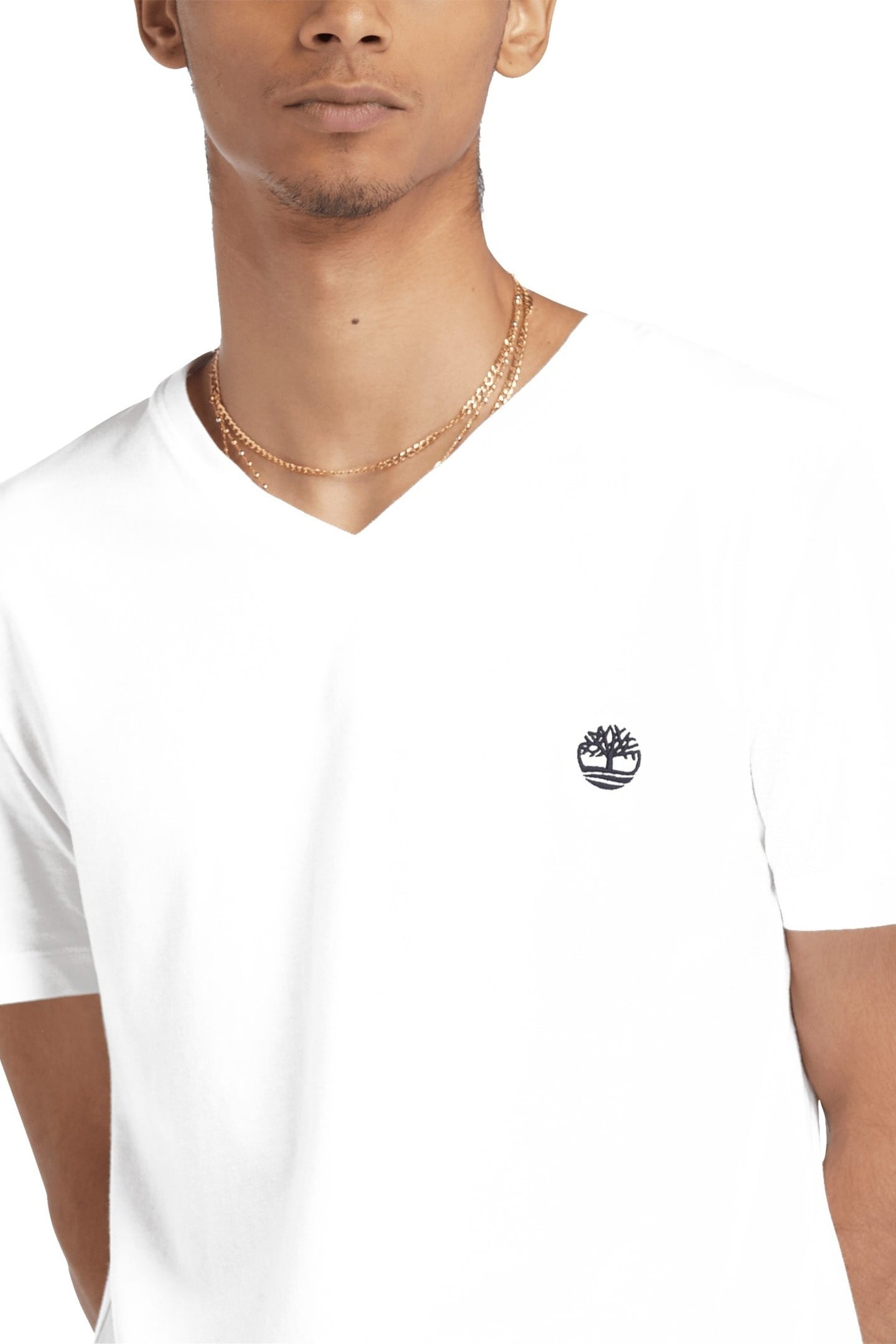 V NECK SHORT SLEEVE TEE WHITE 4