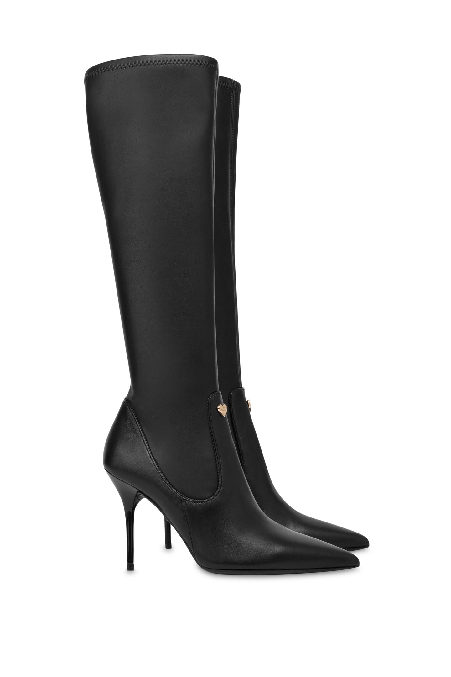 HEART STUD STRETCH BOOTS BLACK 2