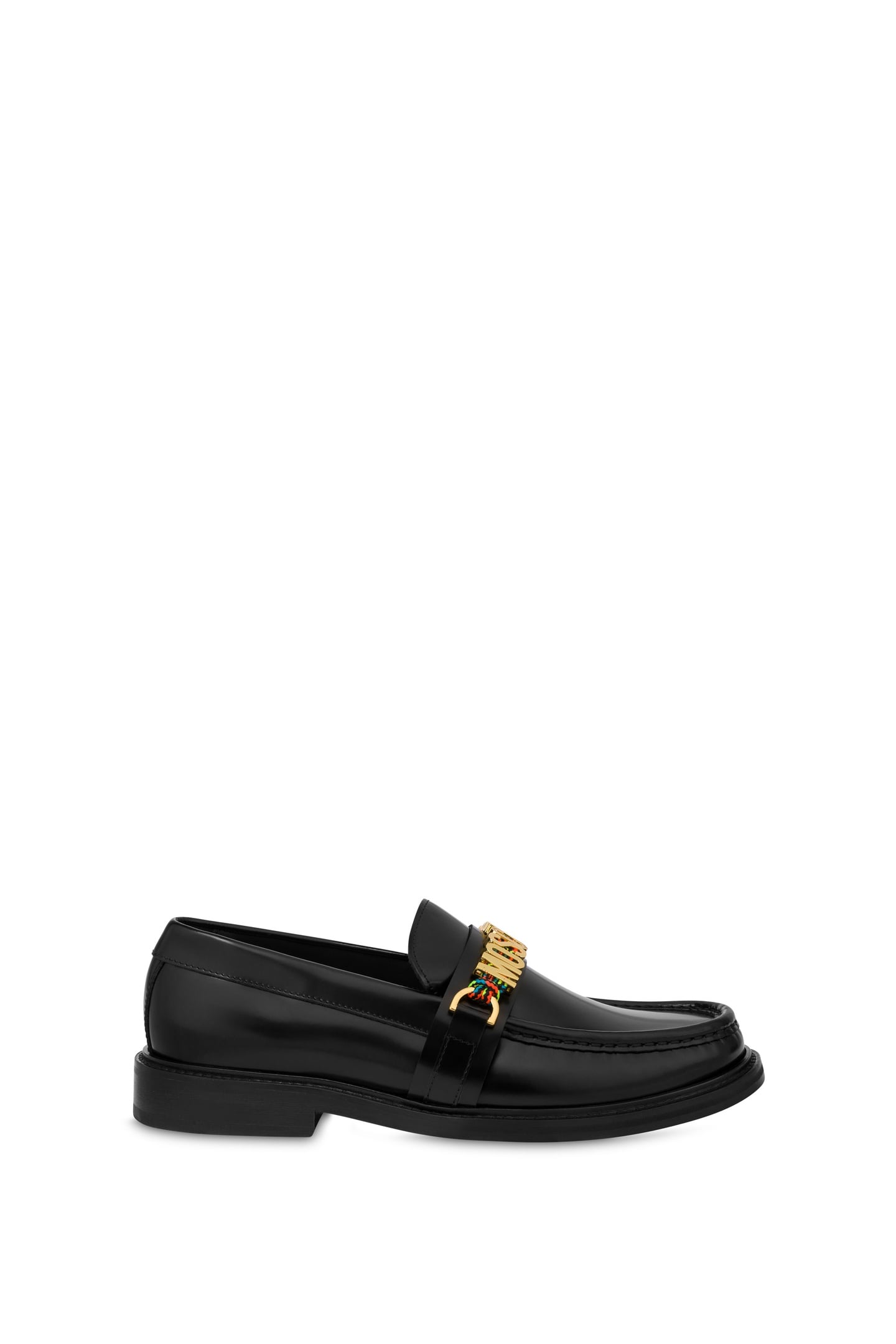 MOCCASINS IN ABRASIVE CALFSKIN LETTERING LOGO BLACK 2