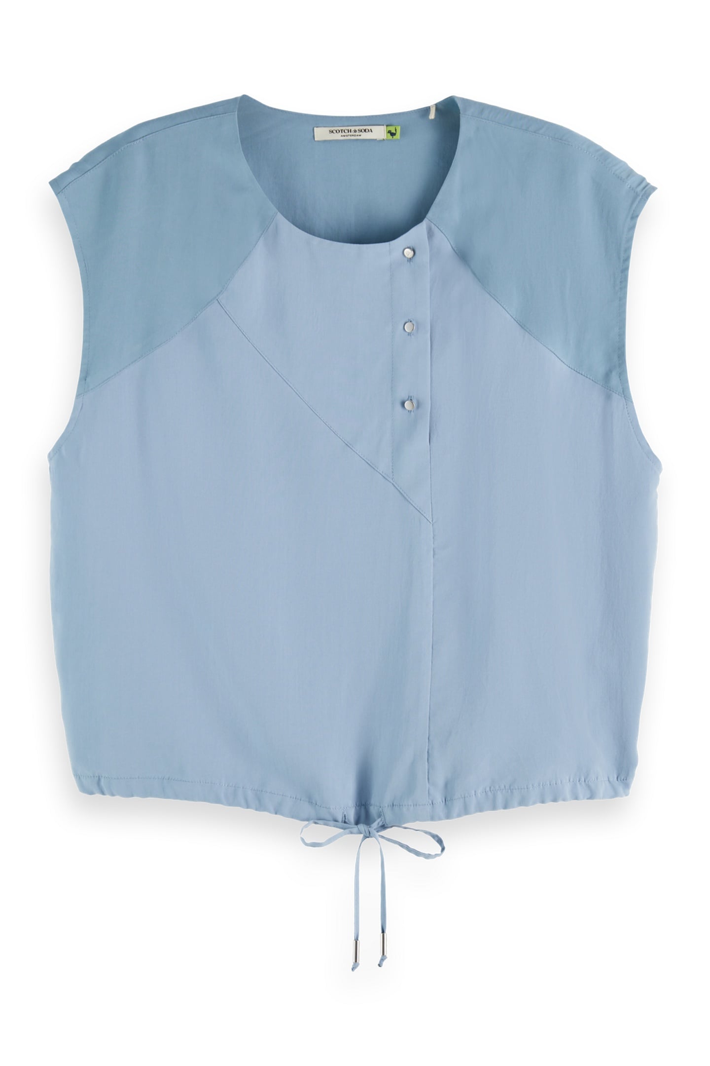 DRAWSTRING WAISTED TANK FADED DENIM 4