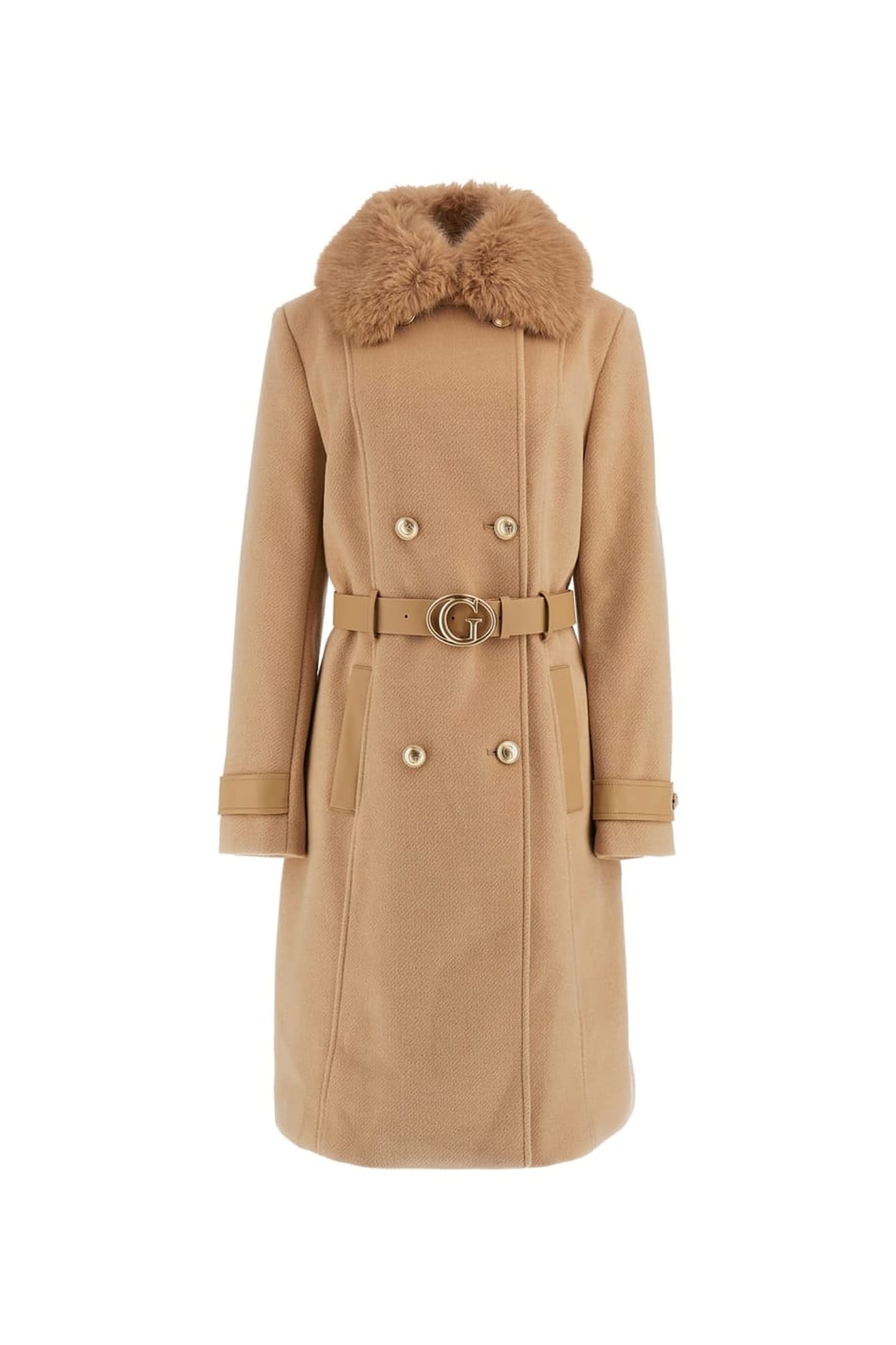 GUESS ECO AMELIA DOUBLE BREAST DESERT MUD 5