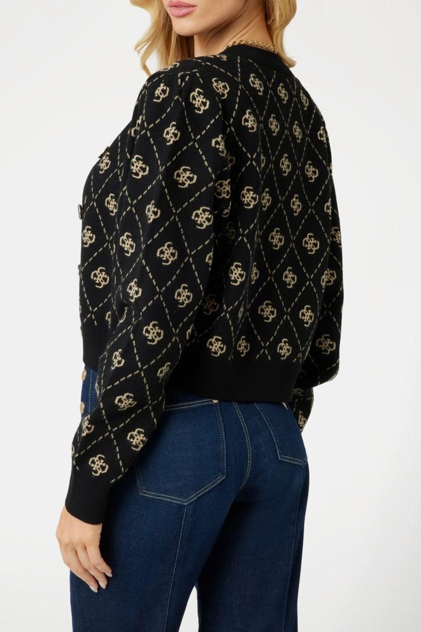GUESS ECO SARAH 4G LS CN CARDI BLACK TRAVERTINE SAN 2