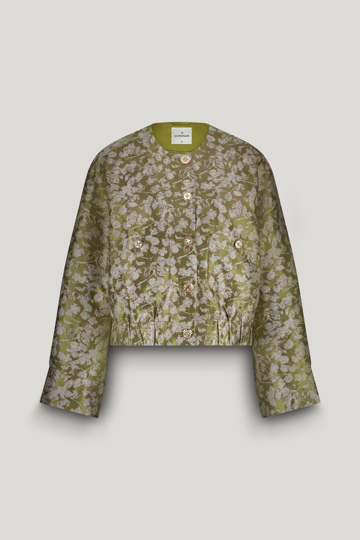 JACKET BOMBER LEAVES JAQUARD MISTY LIME 4
