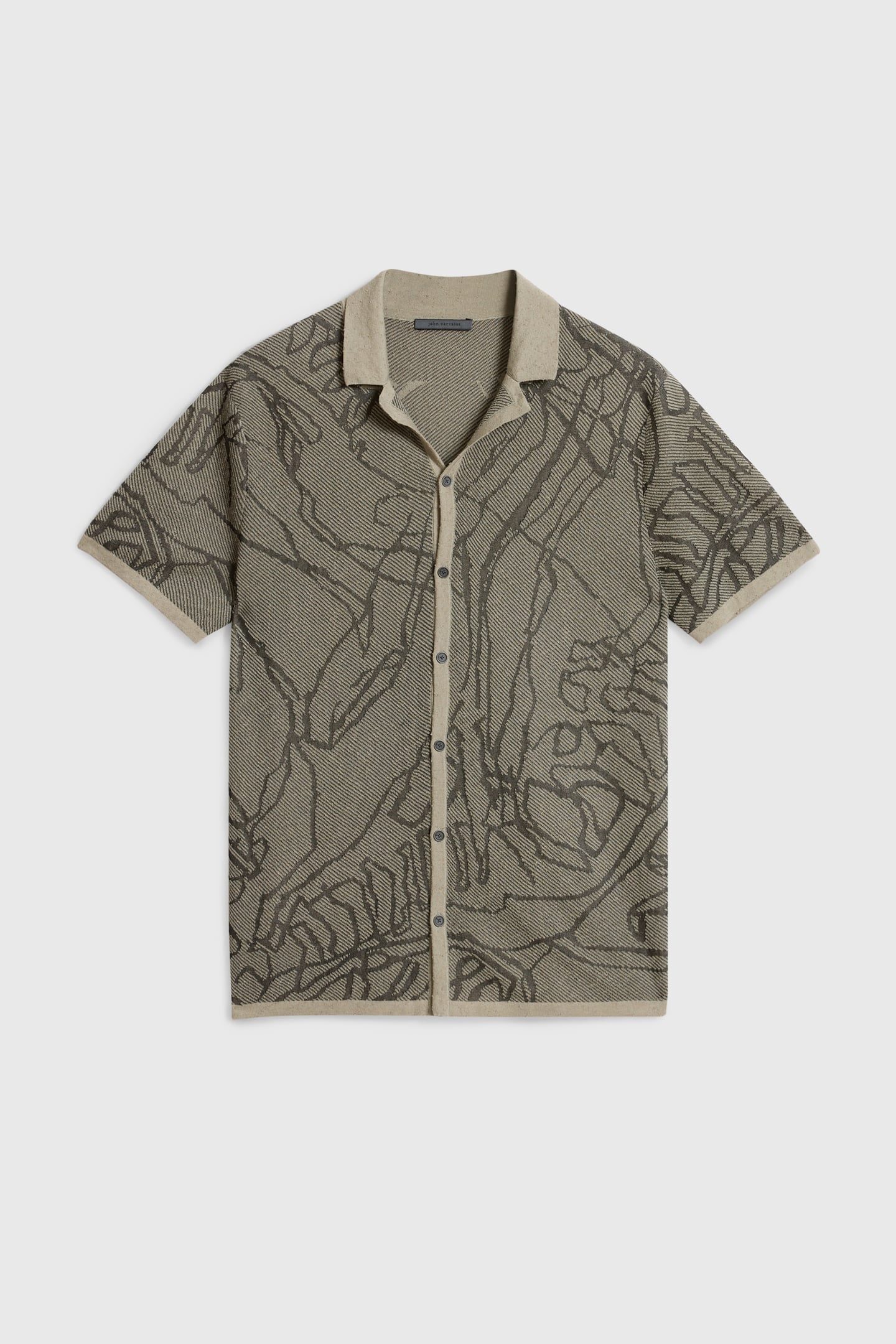 HOLT HAND DRAWING JACQUARD CAMP COLLAR SPRUCE 3