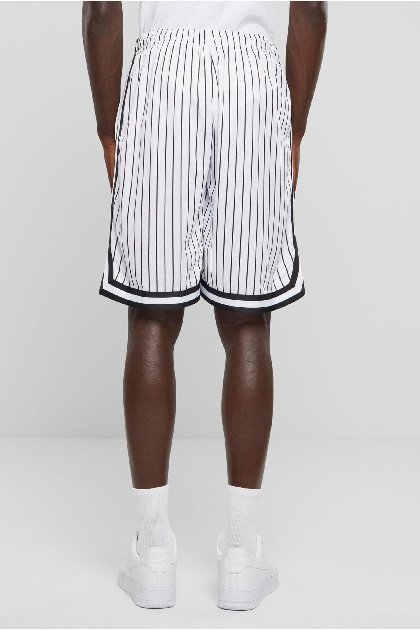 STRIPED MESH SHORTS WHITE/BLACK 2