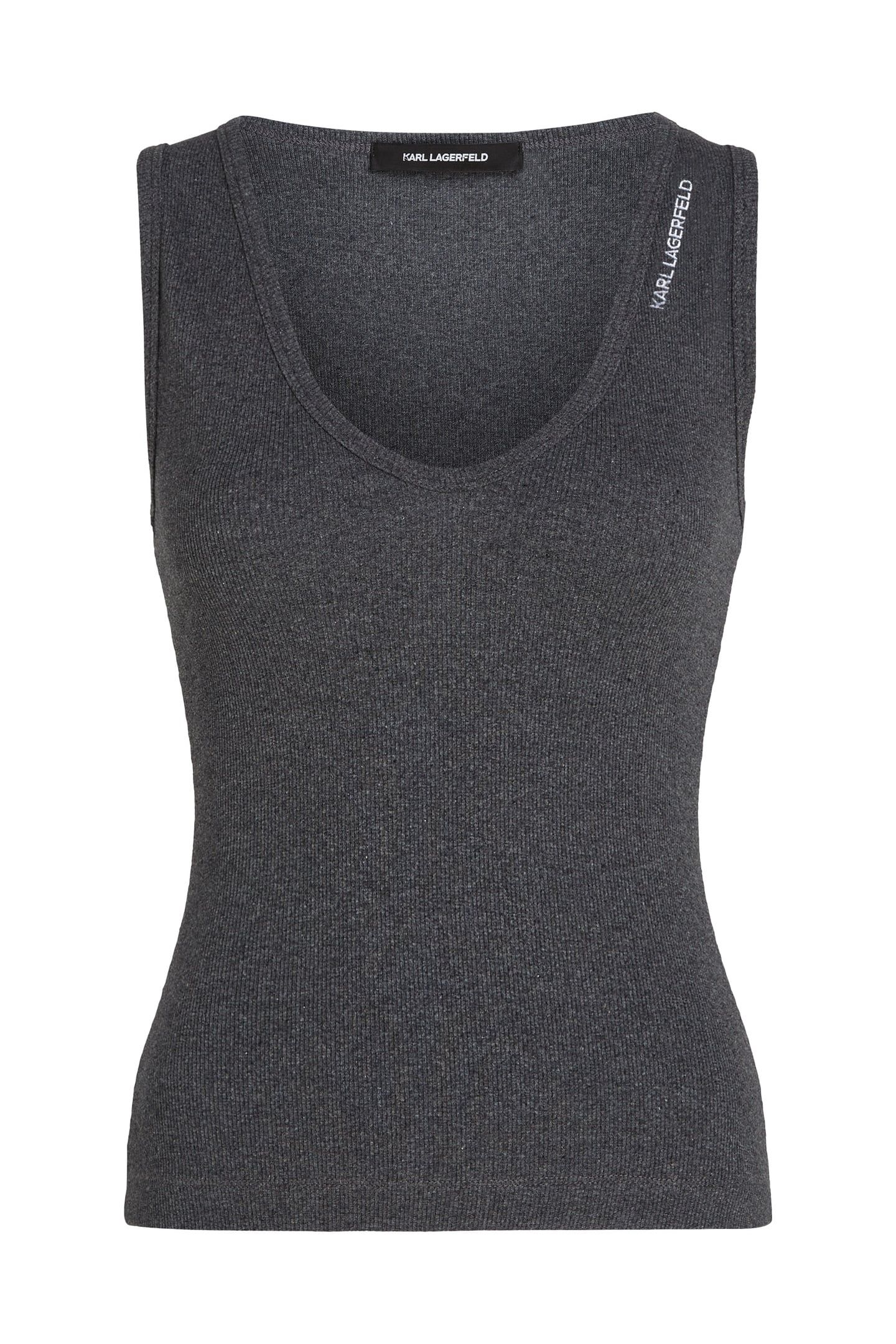 RIBBED V-NECK TANK MELANGE GREY MELANGE 5