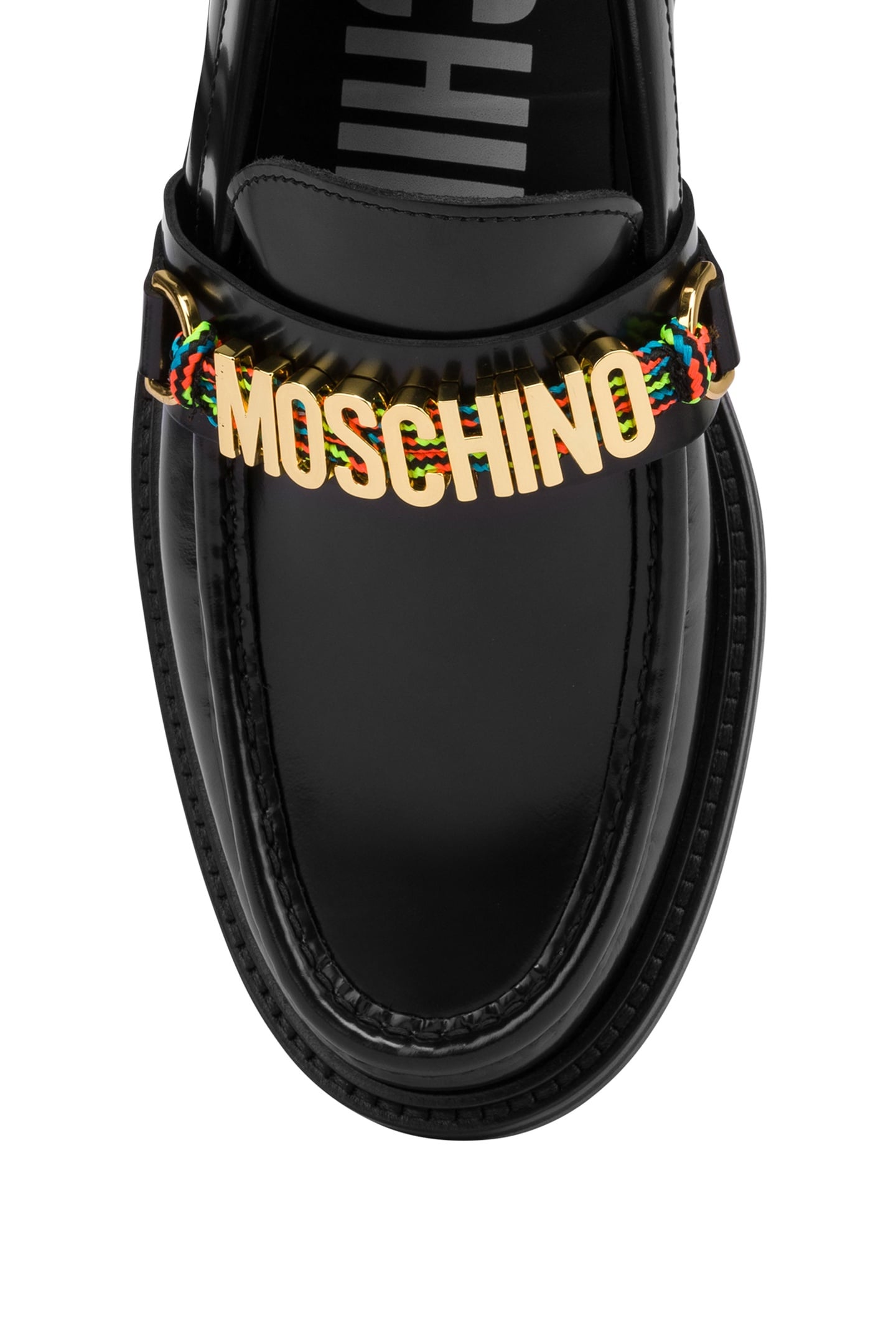 MOCCASINS IN ABRASIVE CALFSKIN LETTERING LOGO BLACK 4