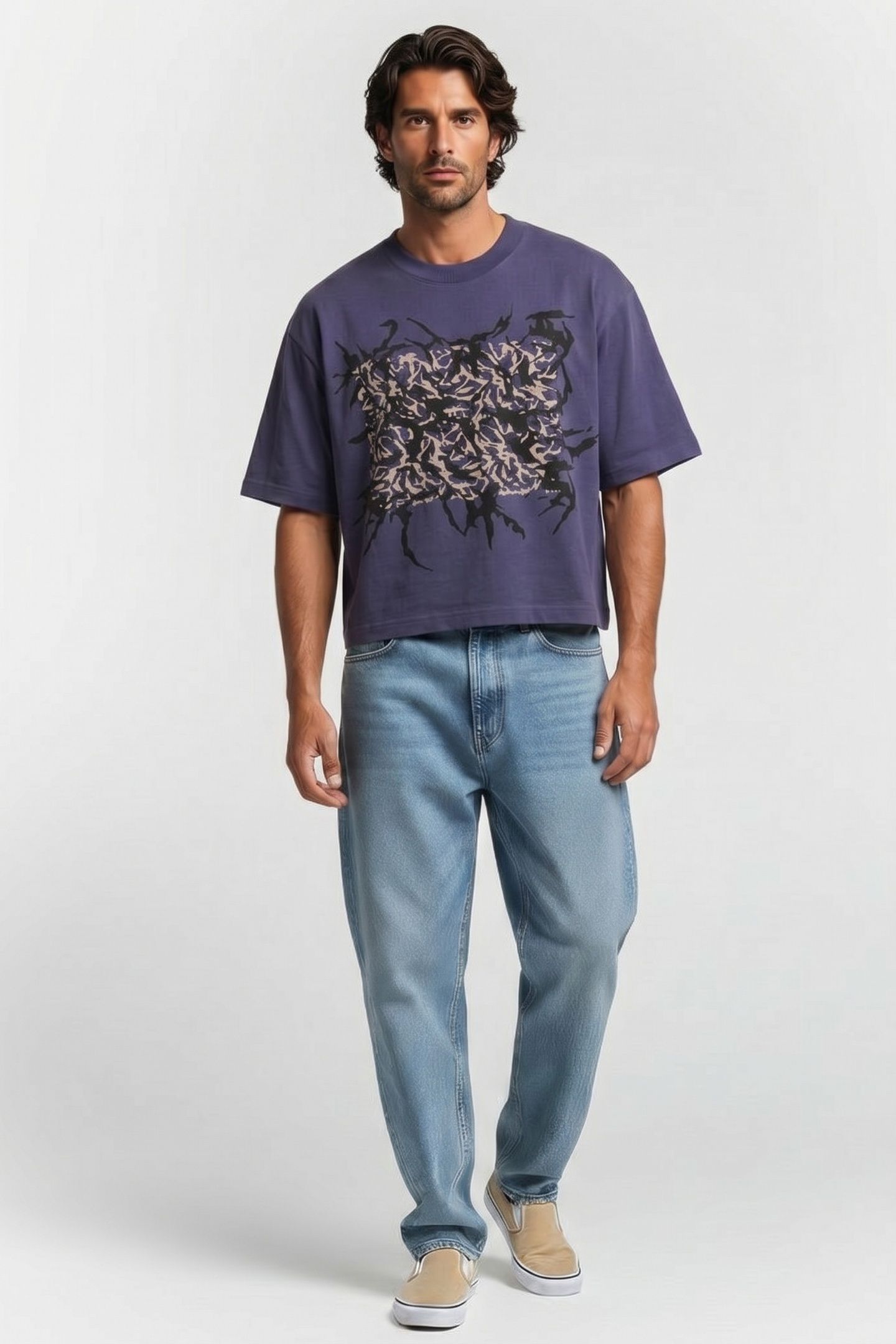SKATE BLURRED CAMO SS TEE DEEP TWILIGHT 1