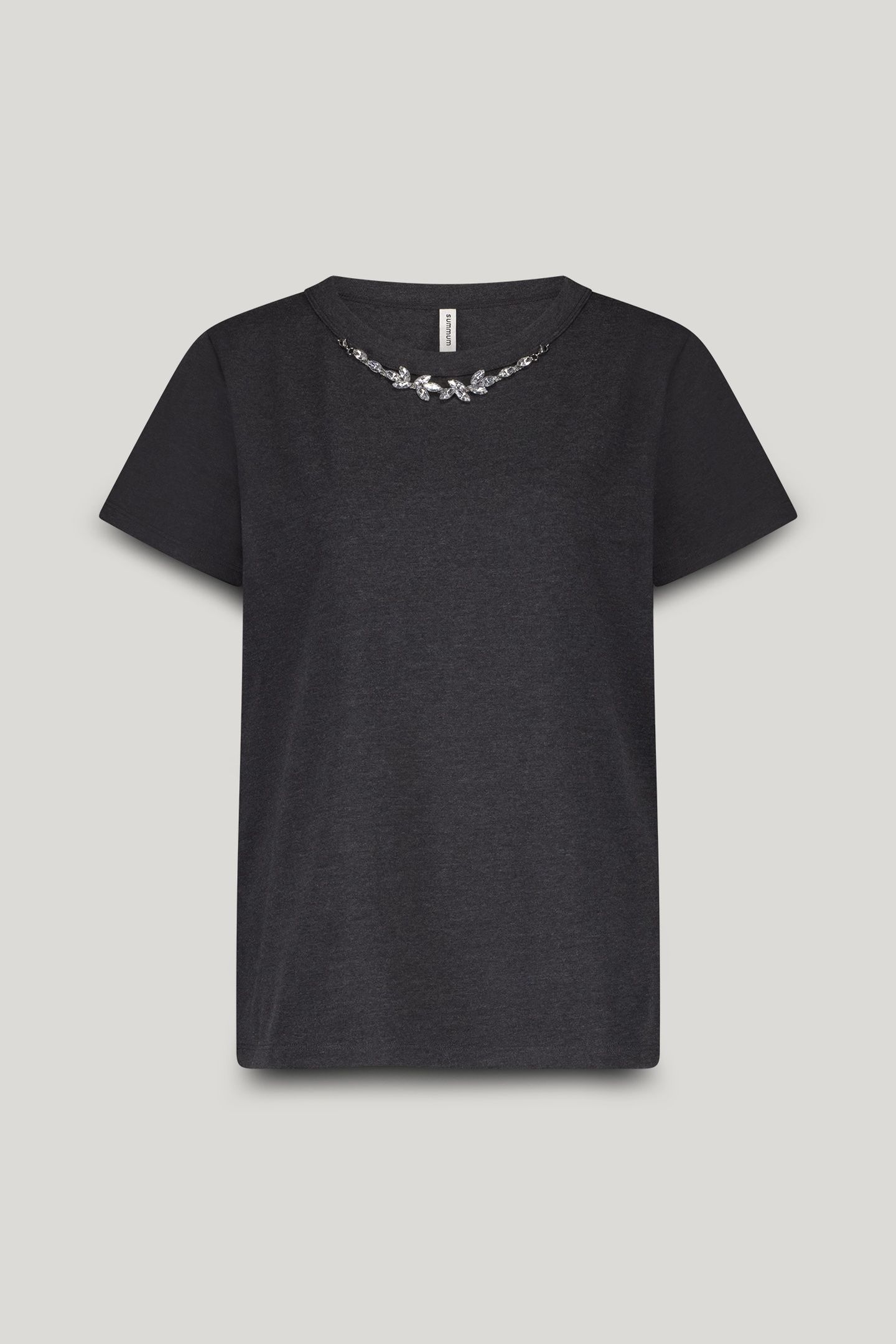 T-SHIRT MET NECKLACE DETAIL ANTHRACITE 4