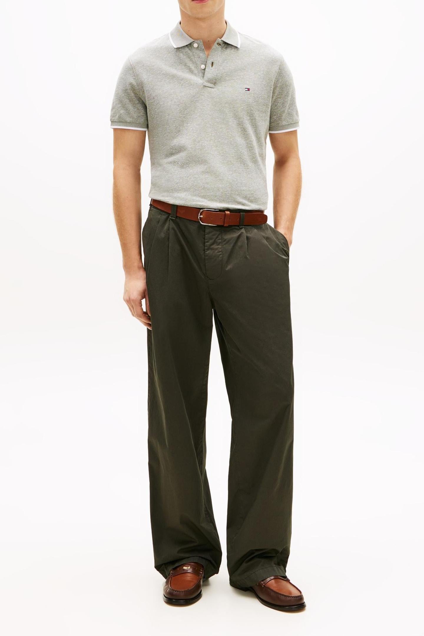 COTTON LINEN PIQUE POLO DARK ARTICHOKE 2