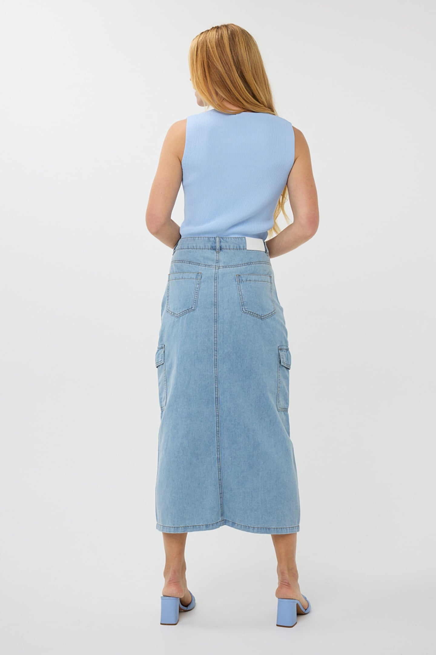 SKIRT CARGO MIDI JEANS BLUE 5