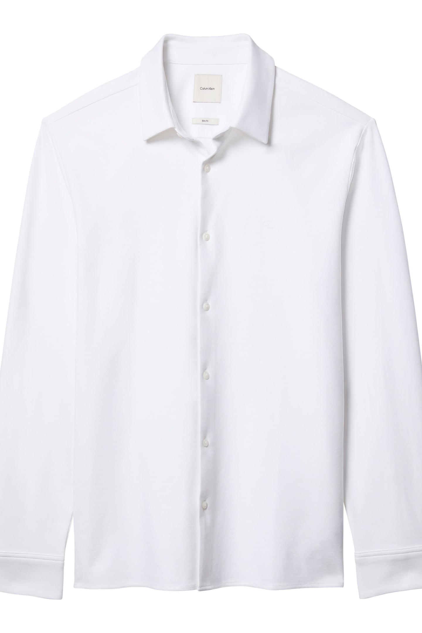 LS CASUAL PIQUE SLIM SHIRT BRILLIANT WHITE 5