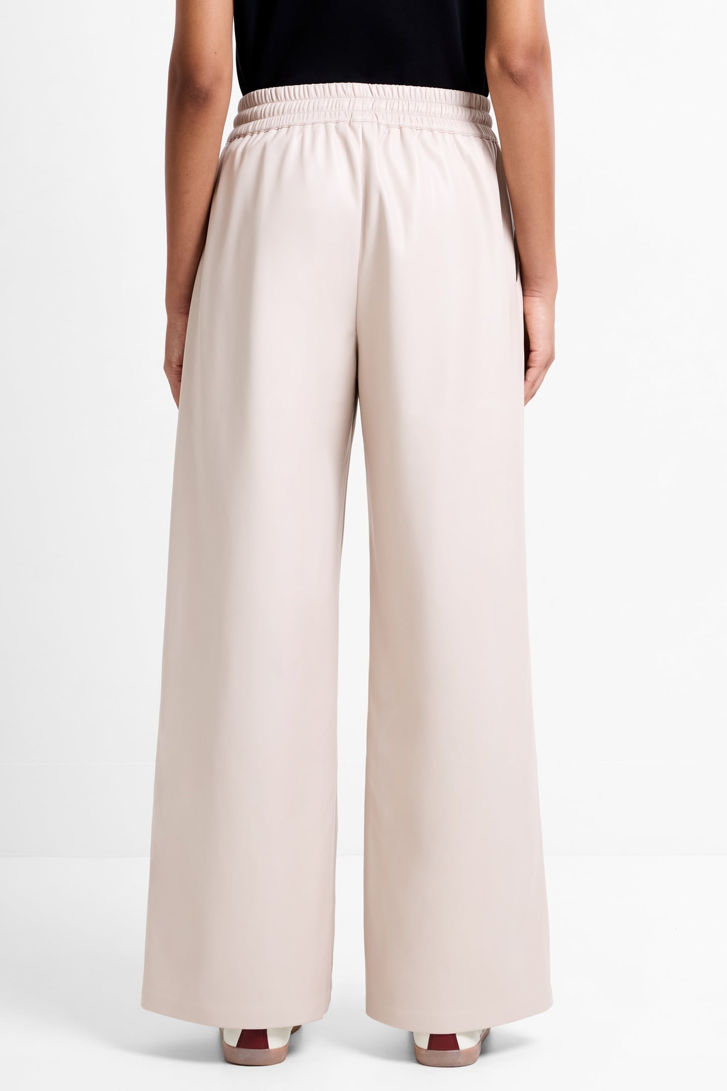TASHER WIDE LEG PU TROUSER TAUPE GREY 2