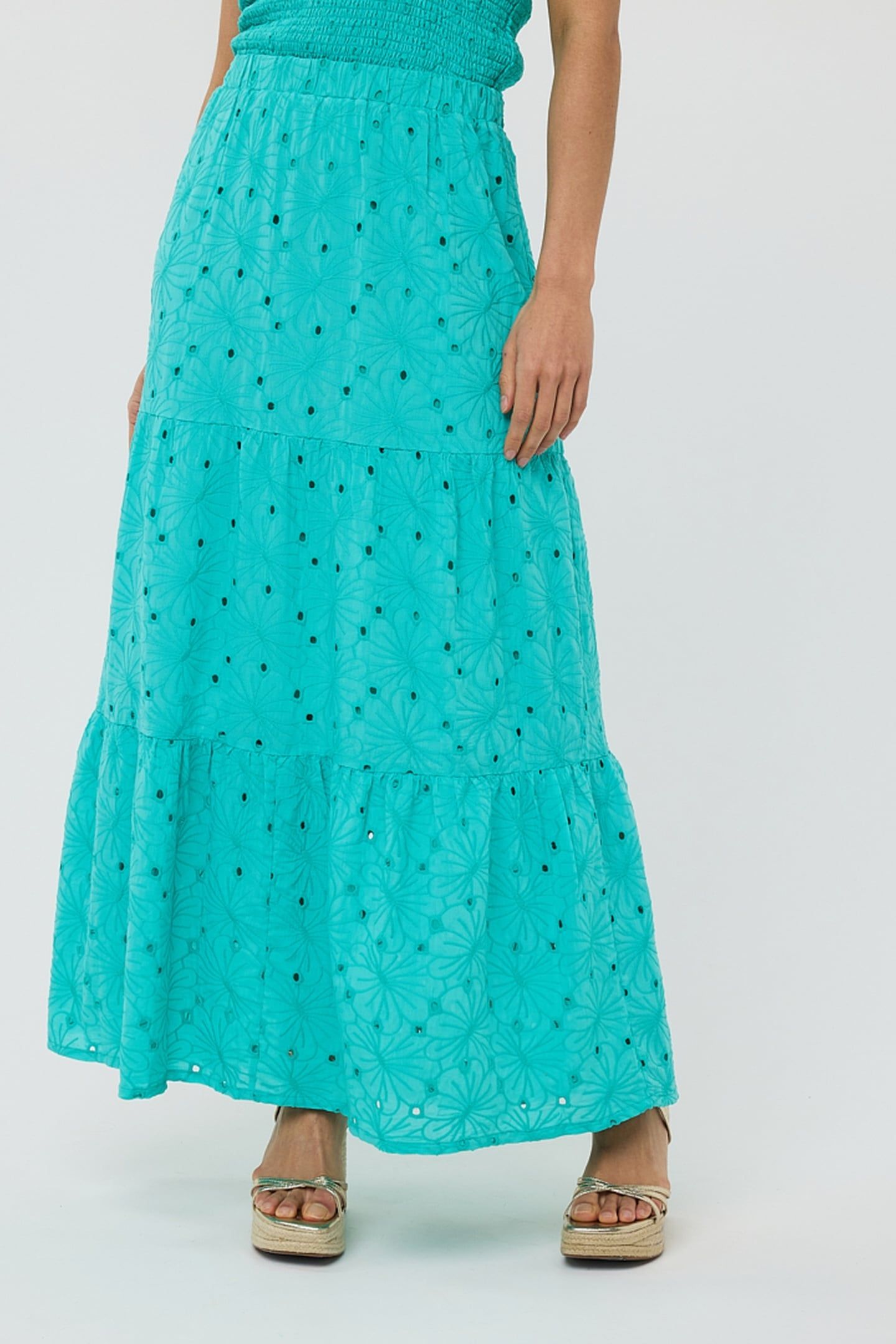 SKIRT LONG EMBROIDERY FLOWER LAGOON 2