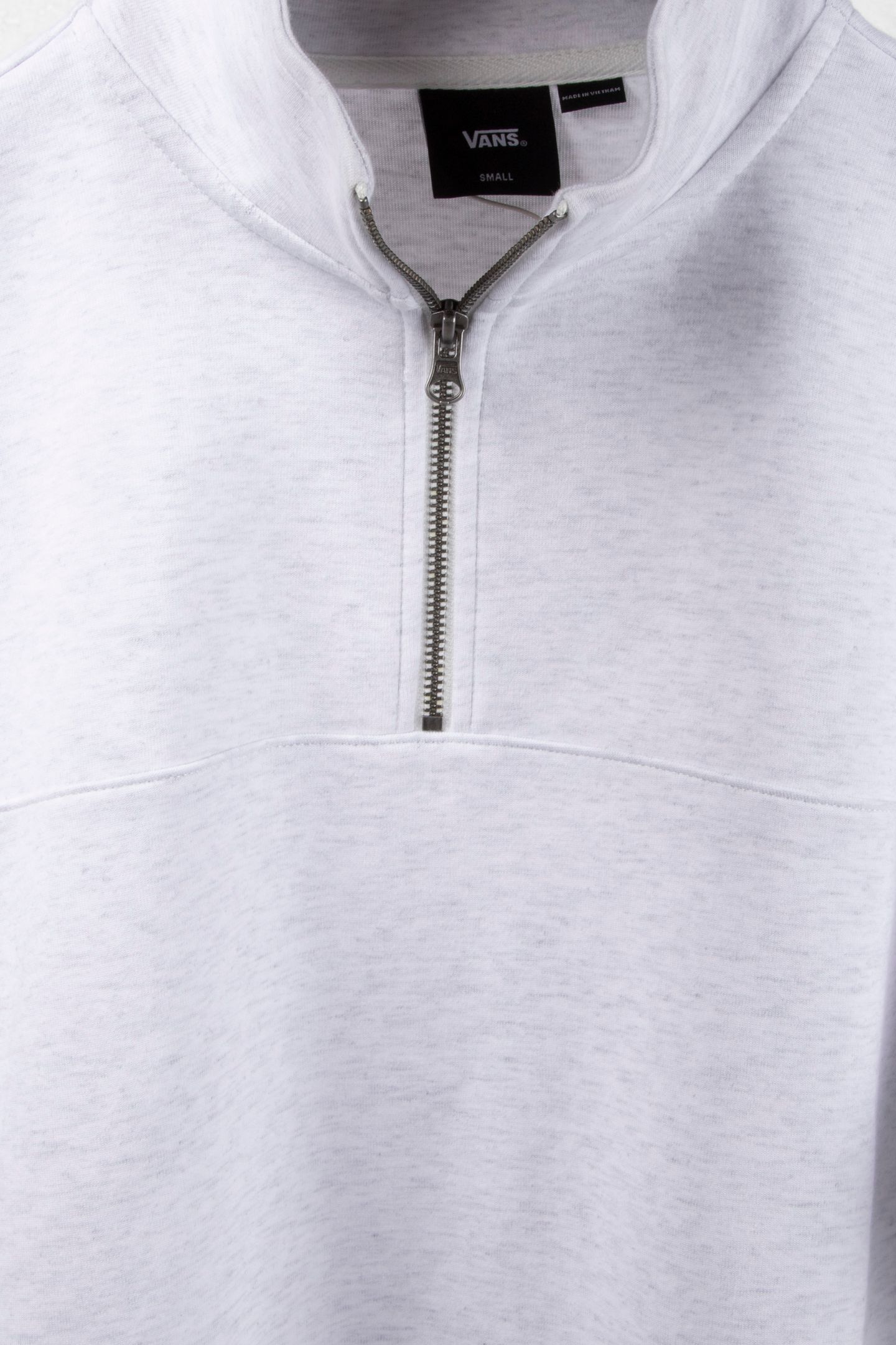 ELEVATED DOUBLE KNIT MOCK NECK WHITE HEATHER 4