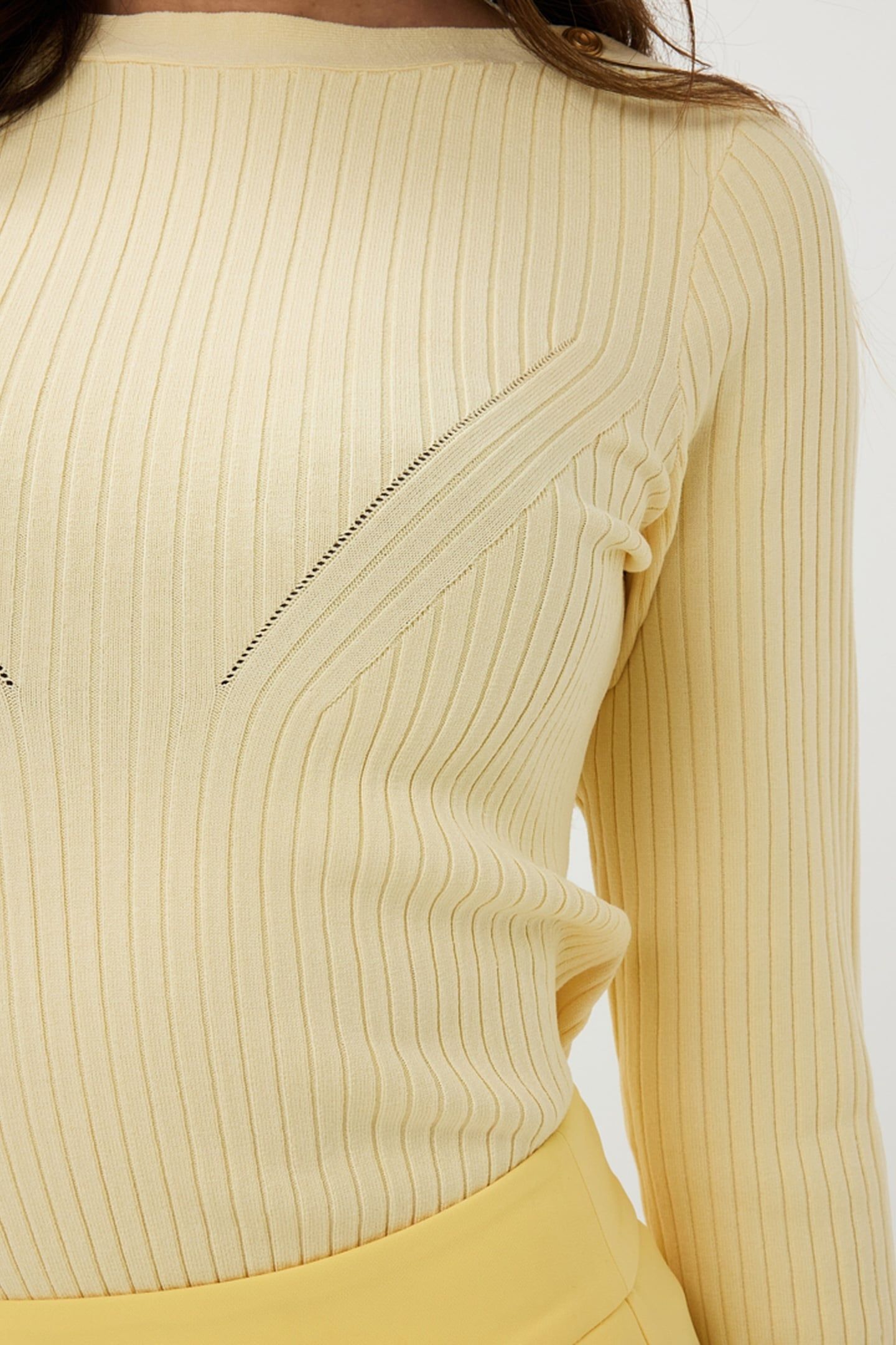 SWEATER RIB BASIC KNIT LIGHT YELLOW 7