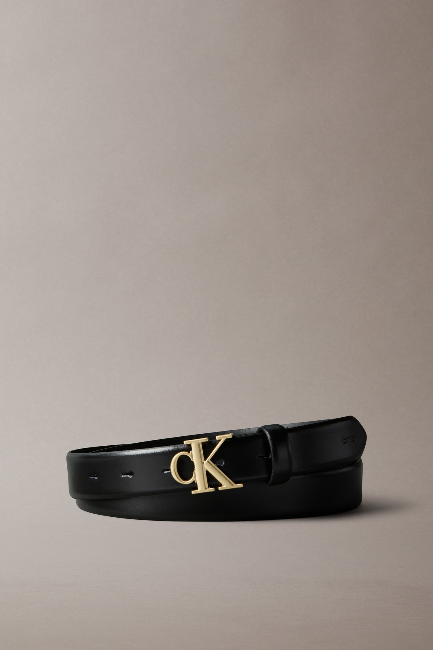CK BUCKLE 30MM FIXED BELT BLACK/ANTIQUE LIGHT GOLD 1