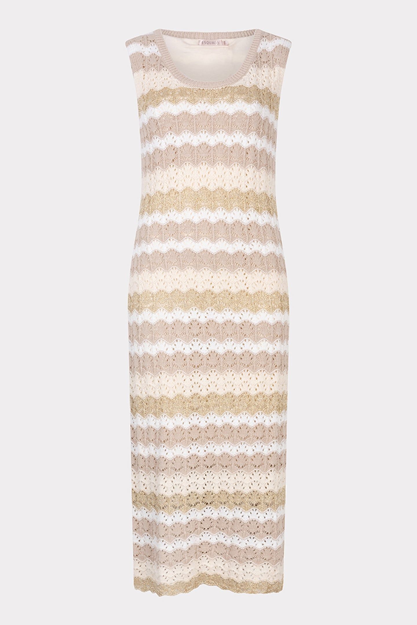 DRESS AJOUR STRIPE KNIT PRINT 5