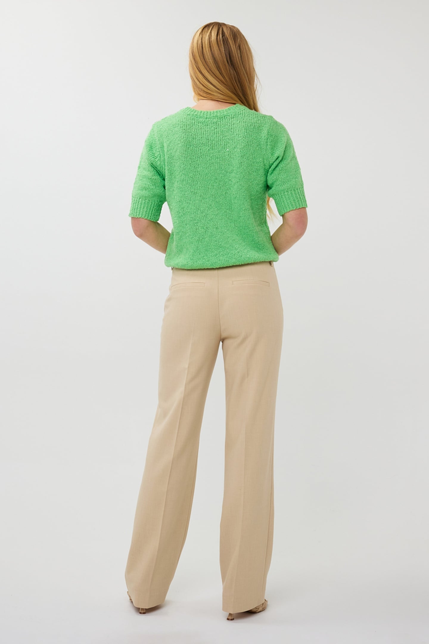 TROUSERS STRAIGHT LEG MELANGE SAND 3