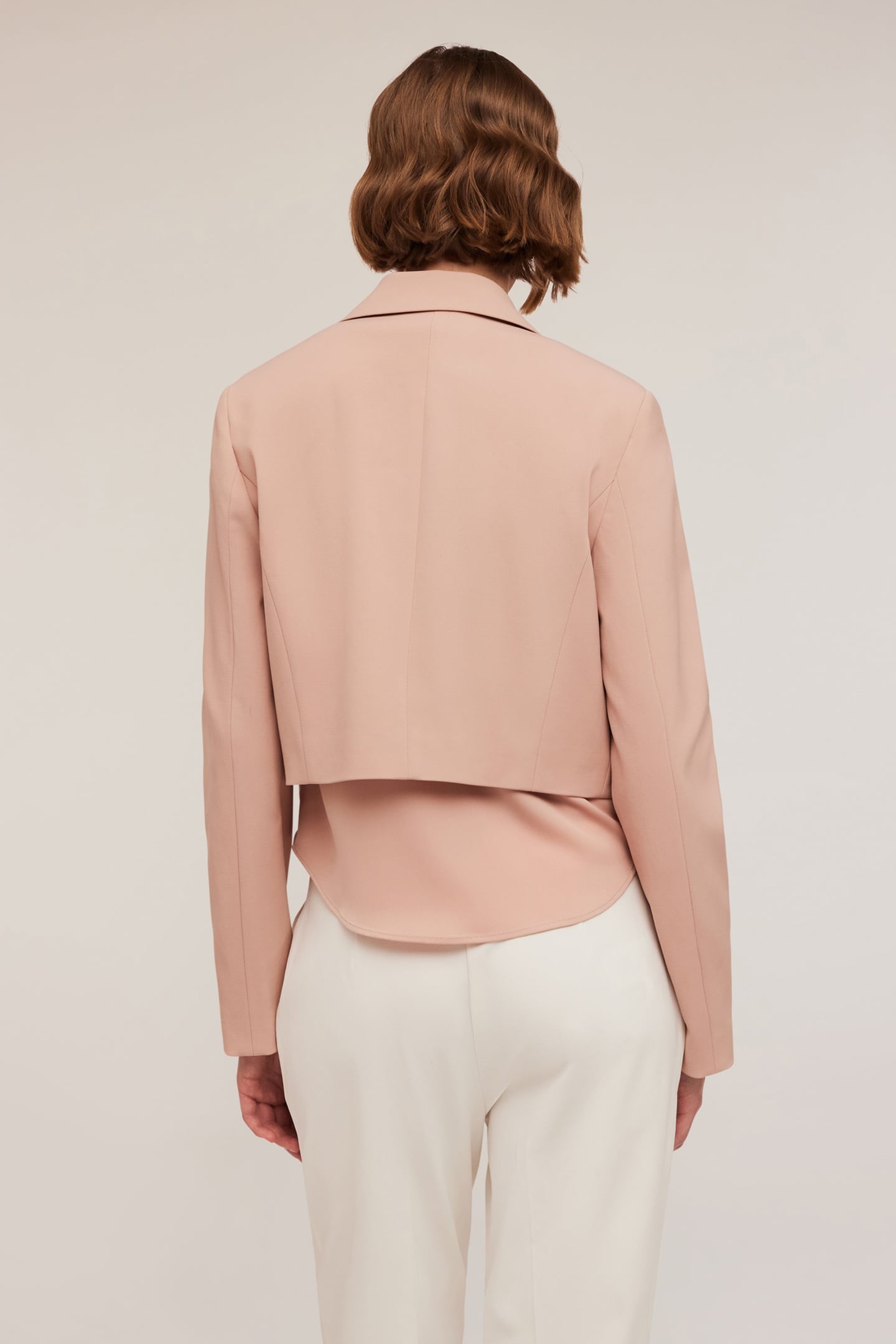 COTTON BLEND CANVAS SPENCER JACKET POWDER PINK 2