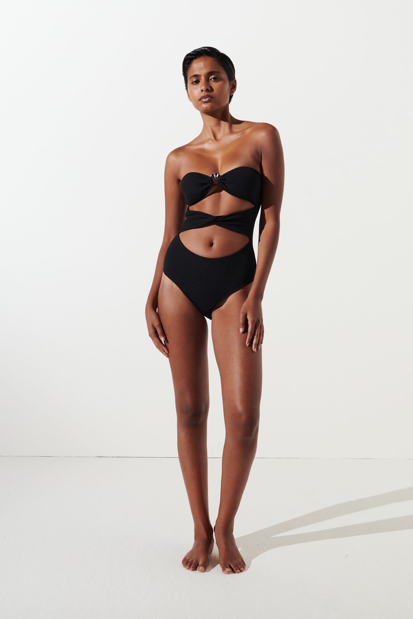 KARL DNA STRAPLESS SWIMSUIT BLACK 4