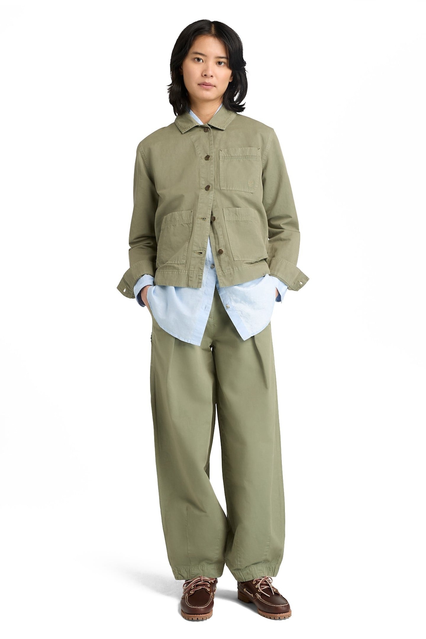 LINEN BLEND LONG-SLEEVE SHIRT MEDIUM BLUE 4