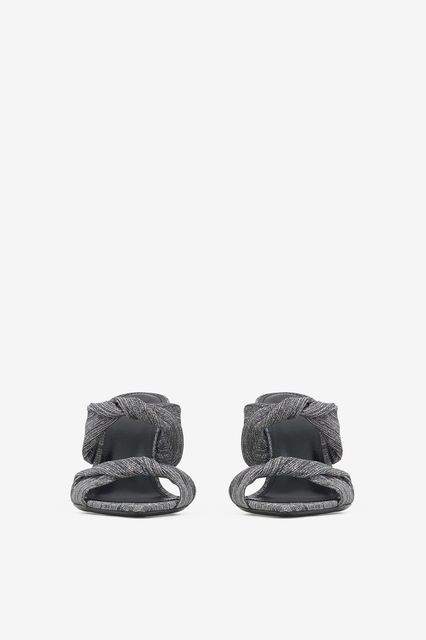 TWISTY GLITTER MULES SILVER/BLACK 10