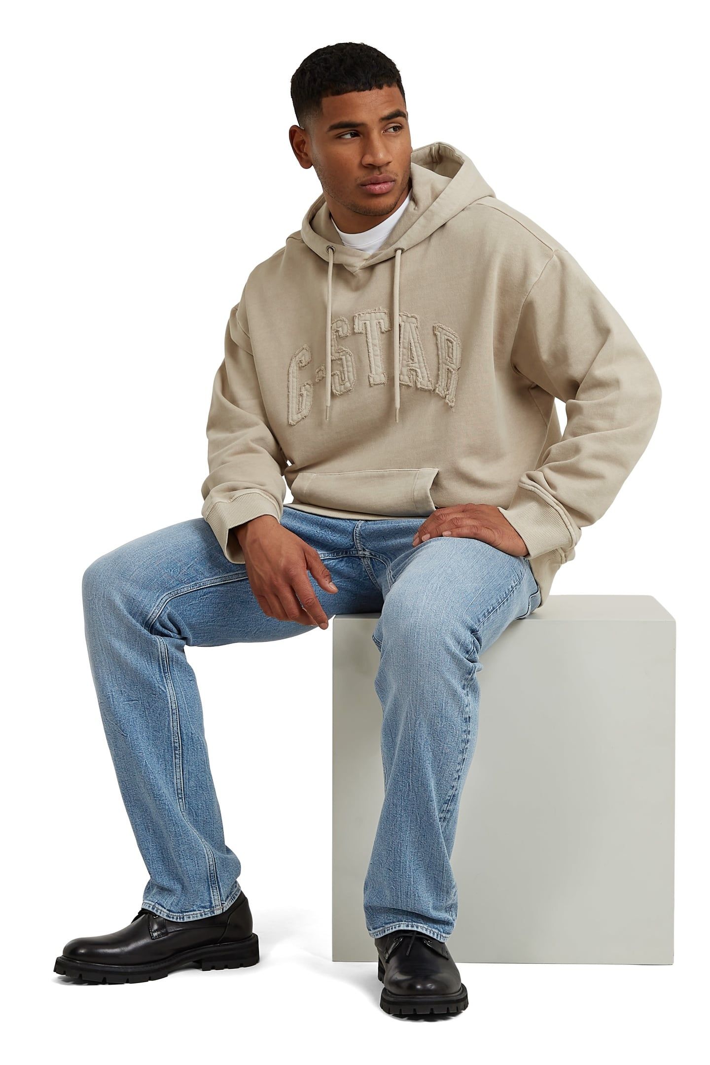 APPLIQUE RELAXED HOODIE BRICK 2