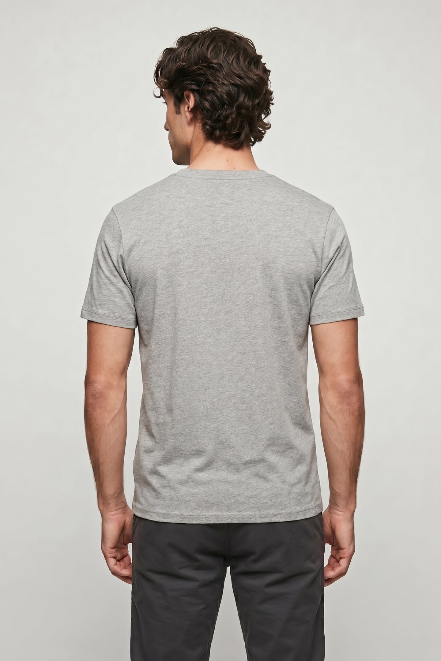 LINEAR LOGO SHORT SLEEVE TEE MED GRY HEATHER 2