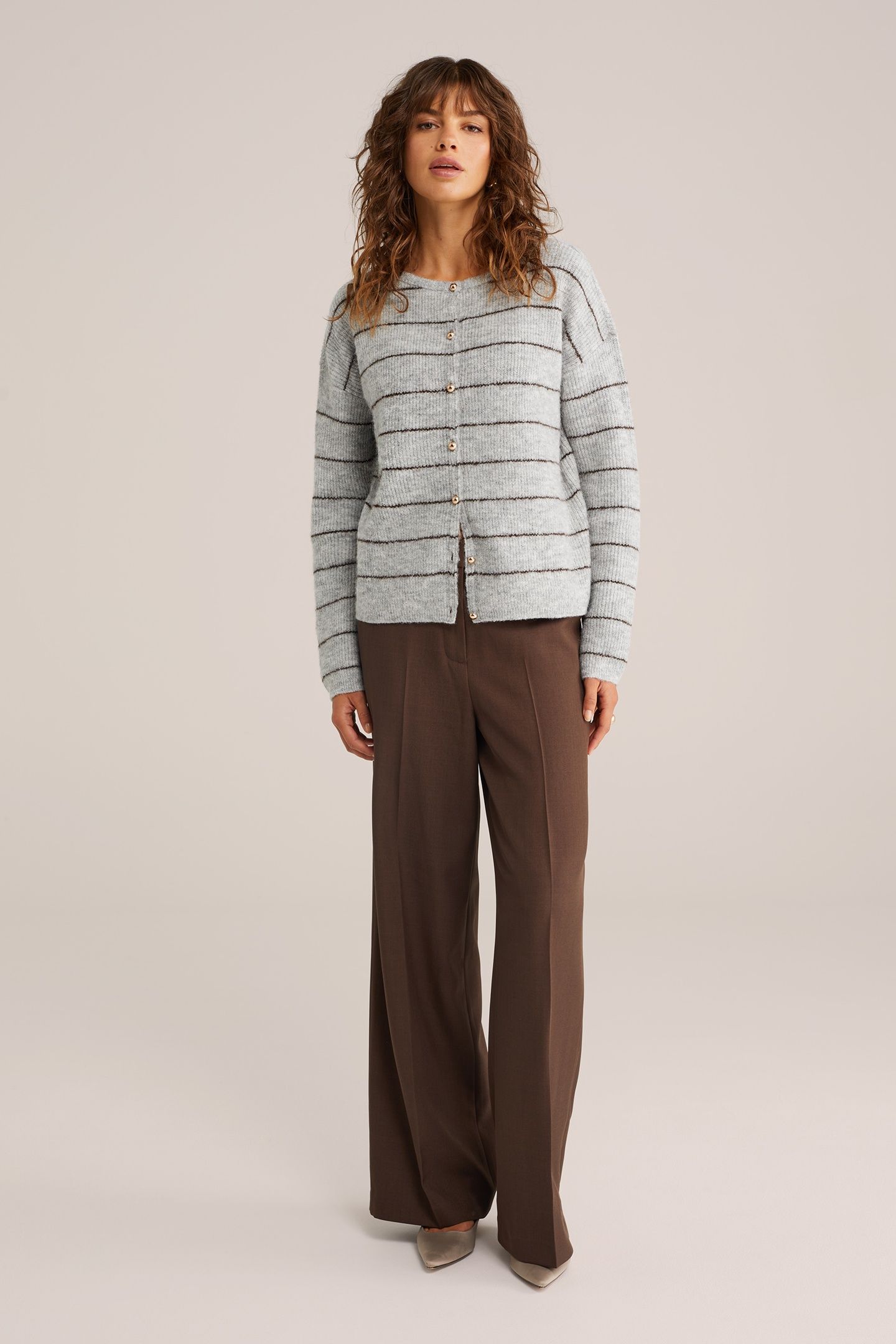 KNITTED CARDIGAN BLENDED LIGHT GREY 3