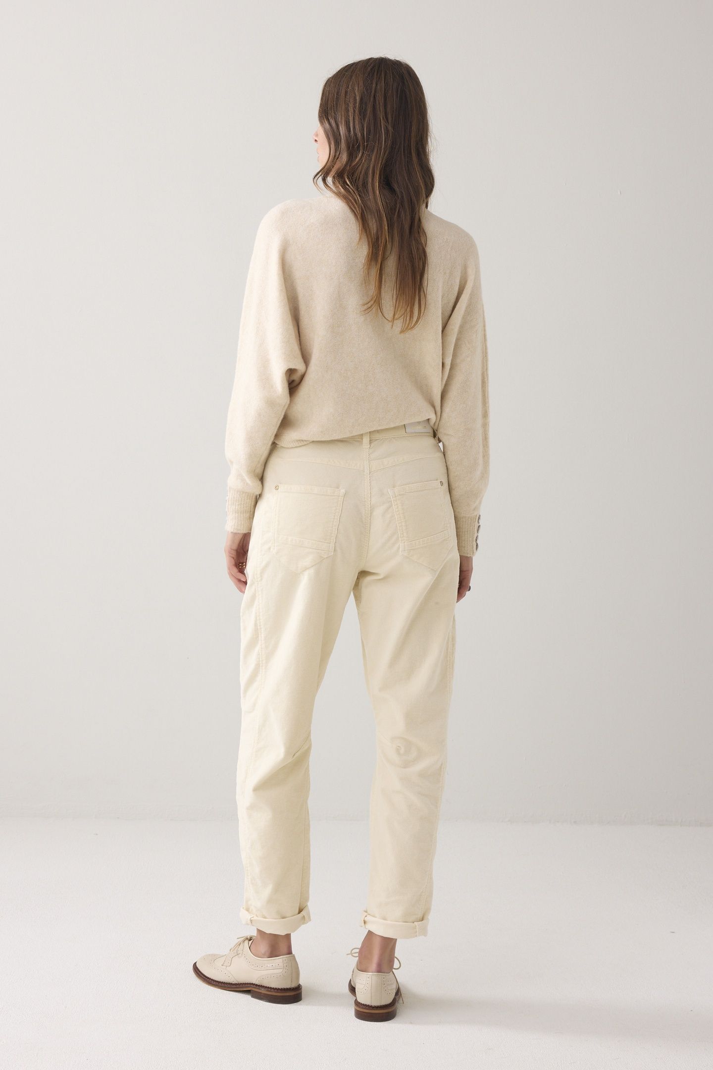 COCOON PANTS COTTON FLEX CORD IVORY 3