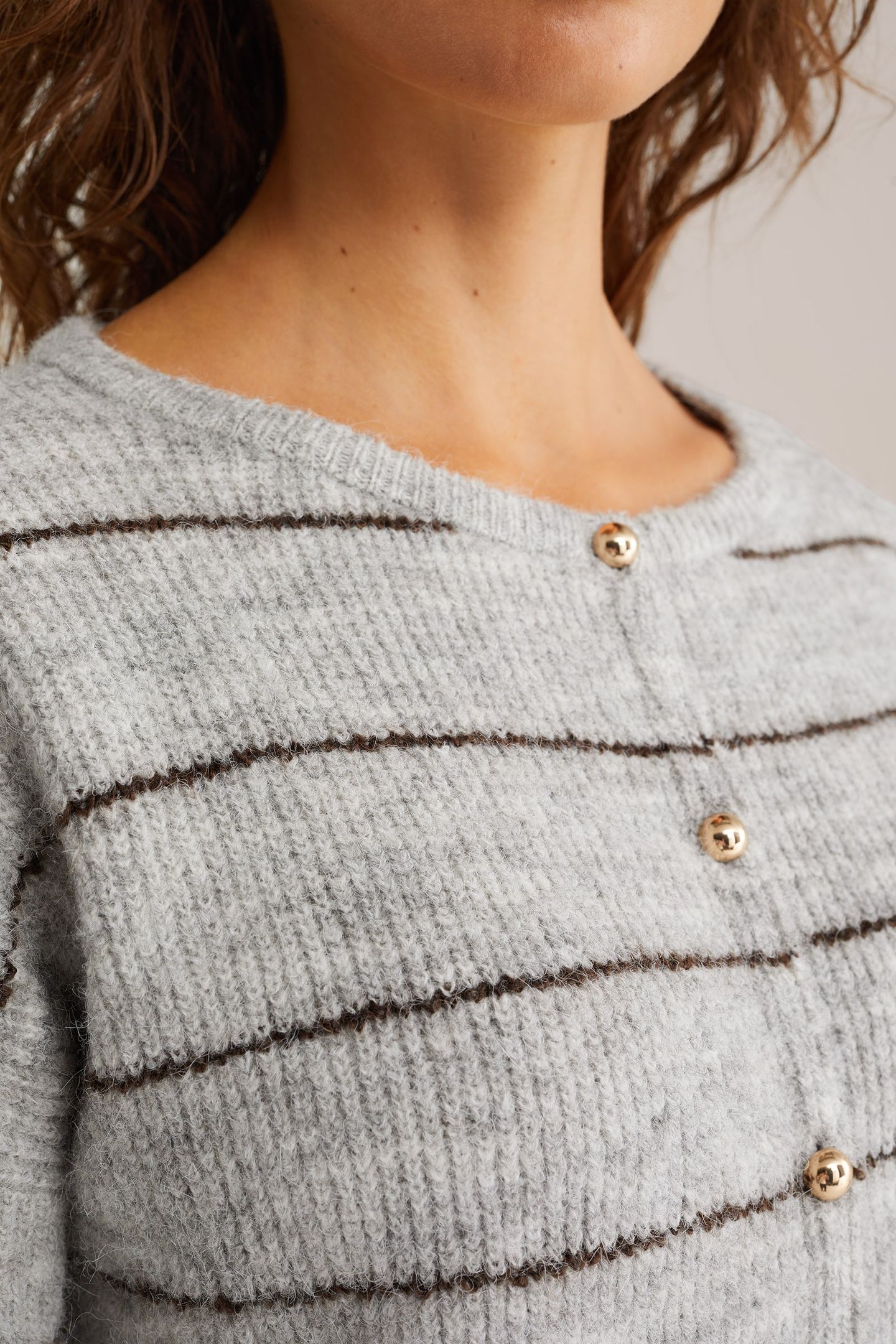 KNITTED CARDIGAN BLENDED LIGHT GREY 6