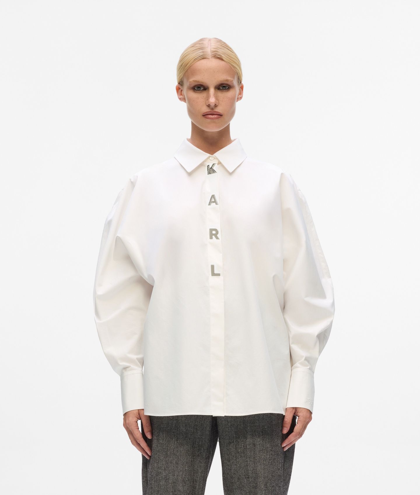 KARL SNAP FASHION POPLIN SHIRT WHITE 1