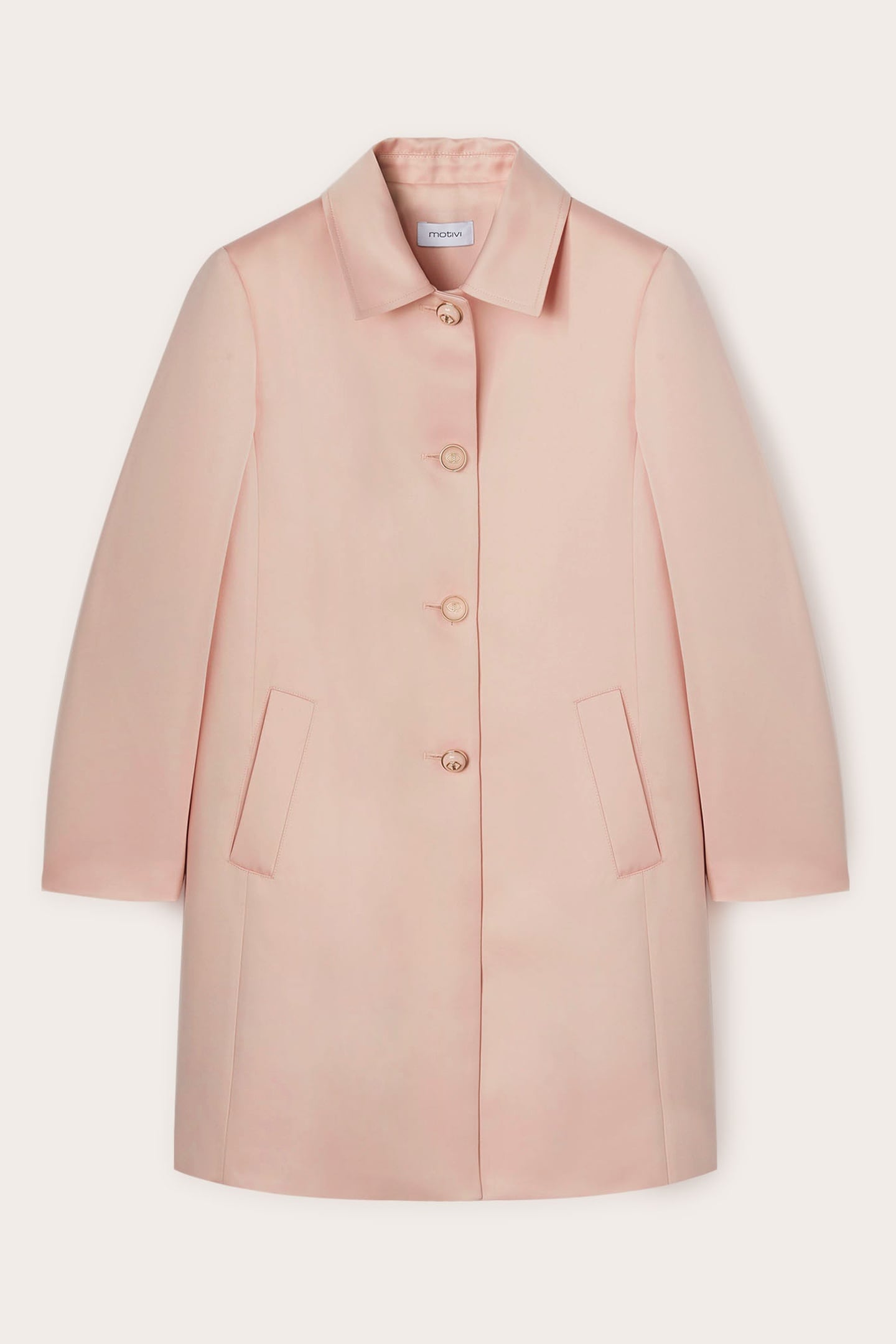 SINGLE-BREASTED COAT IN DUCHESSE SATIN POWDER PINK 5