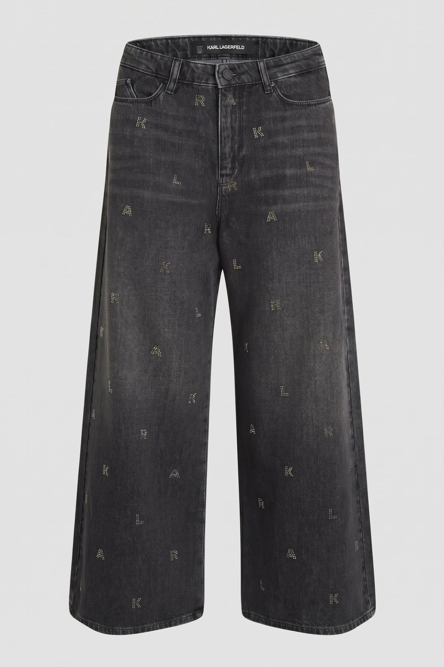 RHINESTONE KARL DENIM CULOTTE DARK GREY DENIM 3
