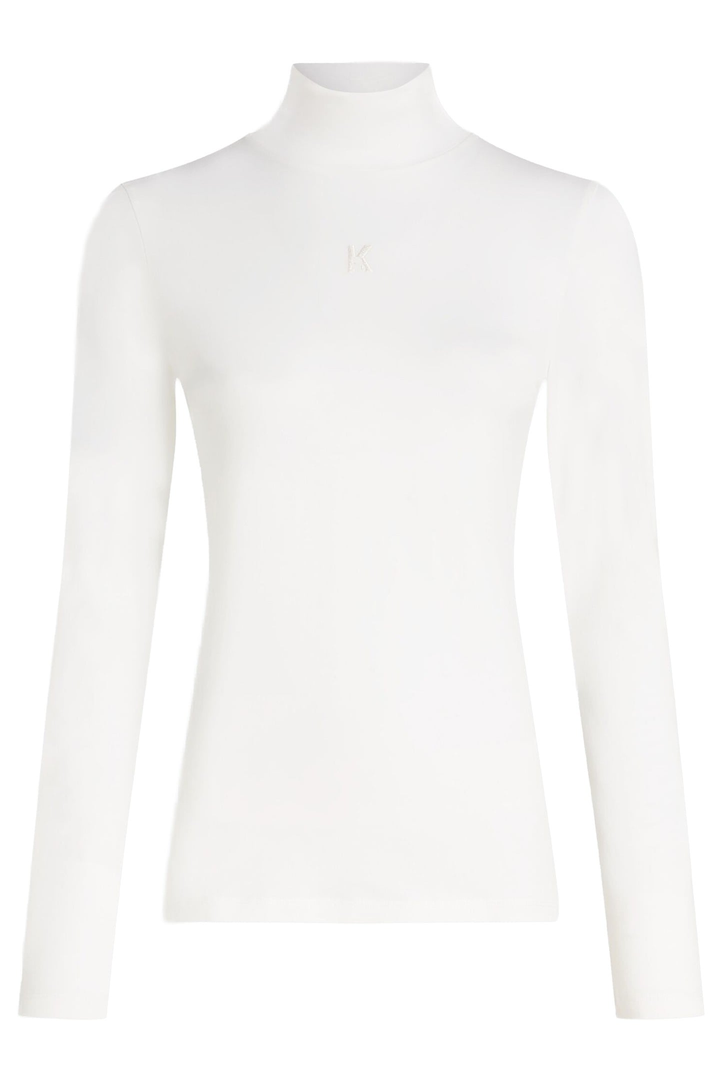 K LOGO MOCK NECK LS T-SHIRT SNOW WHITE 1