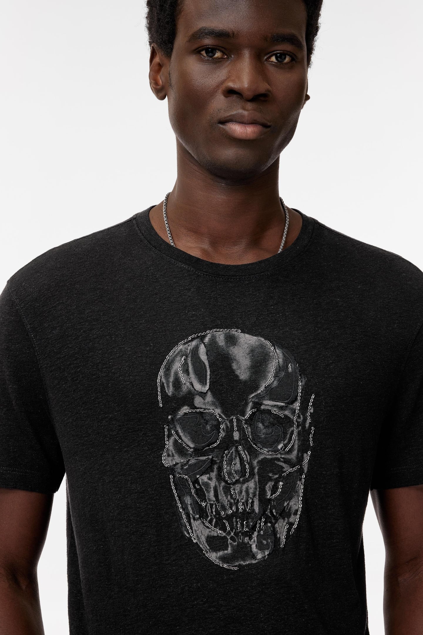 SS CREW TEE - CHAIN SKULL BLACK 3