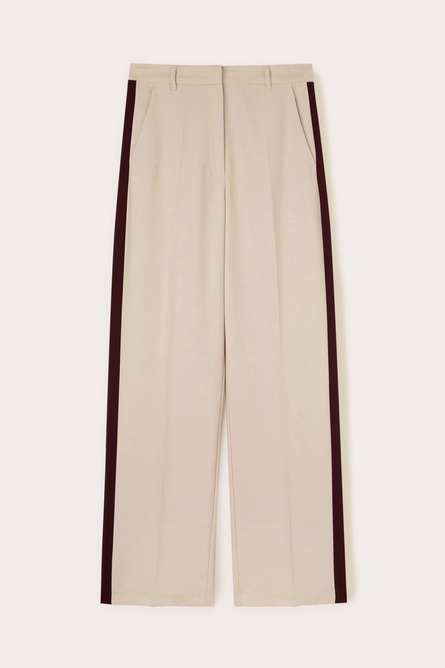 PALAZZO TROUSERS WITH SIDE BAND BEIGE 4