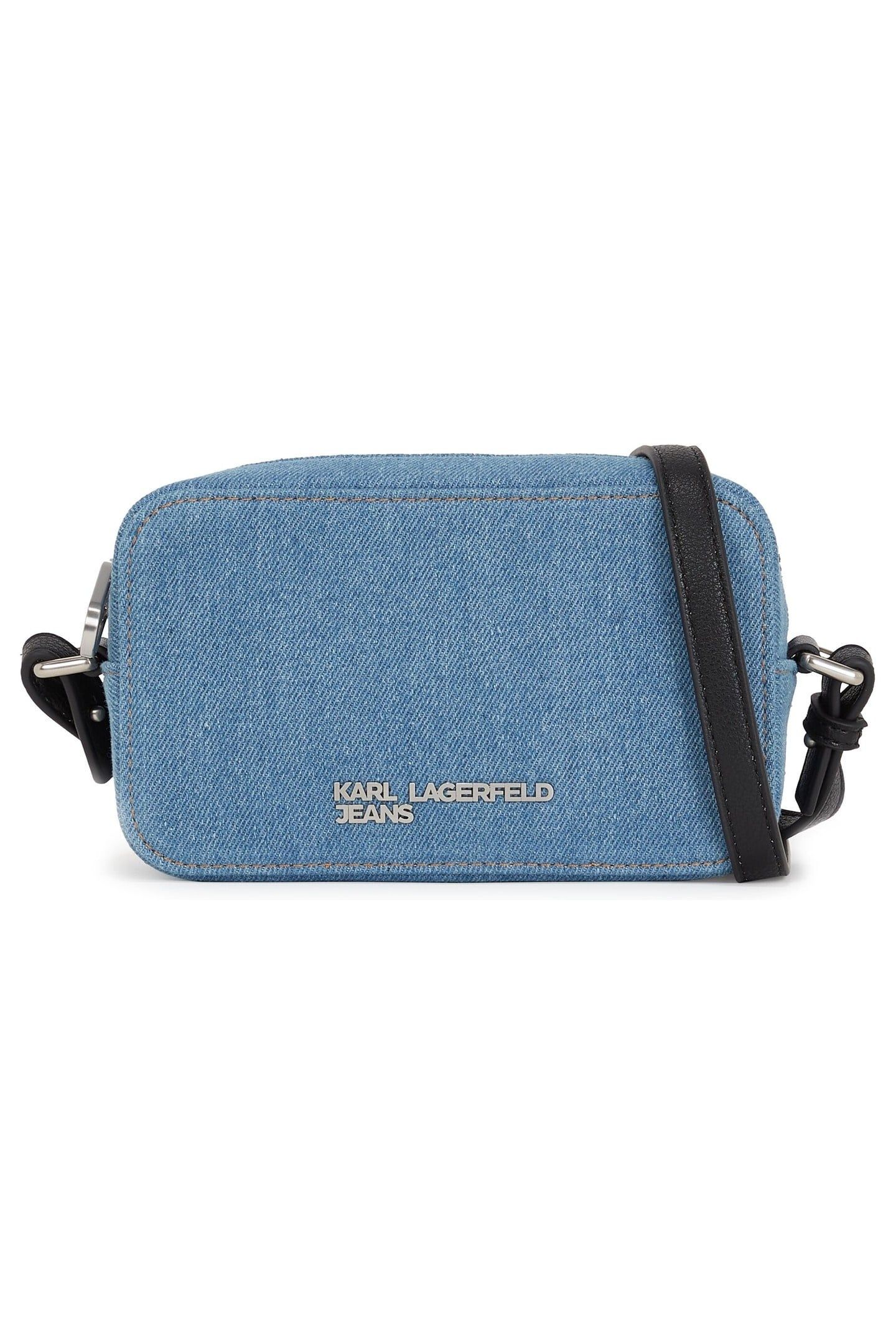 LOGO SMALL DENIM CAMERA BAG BRIGHT BLUE MARBLE 1